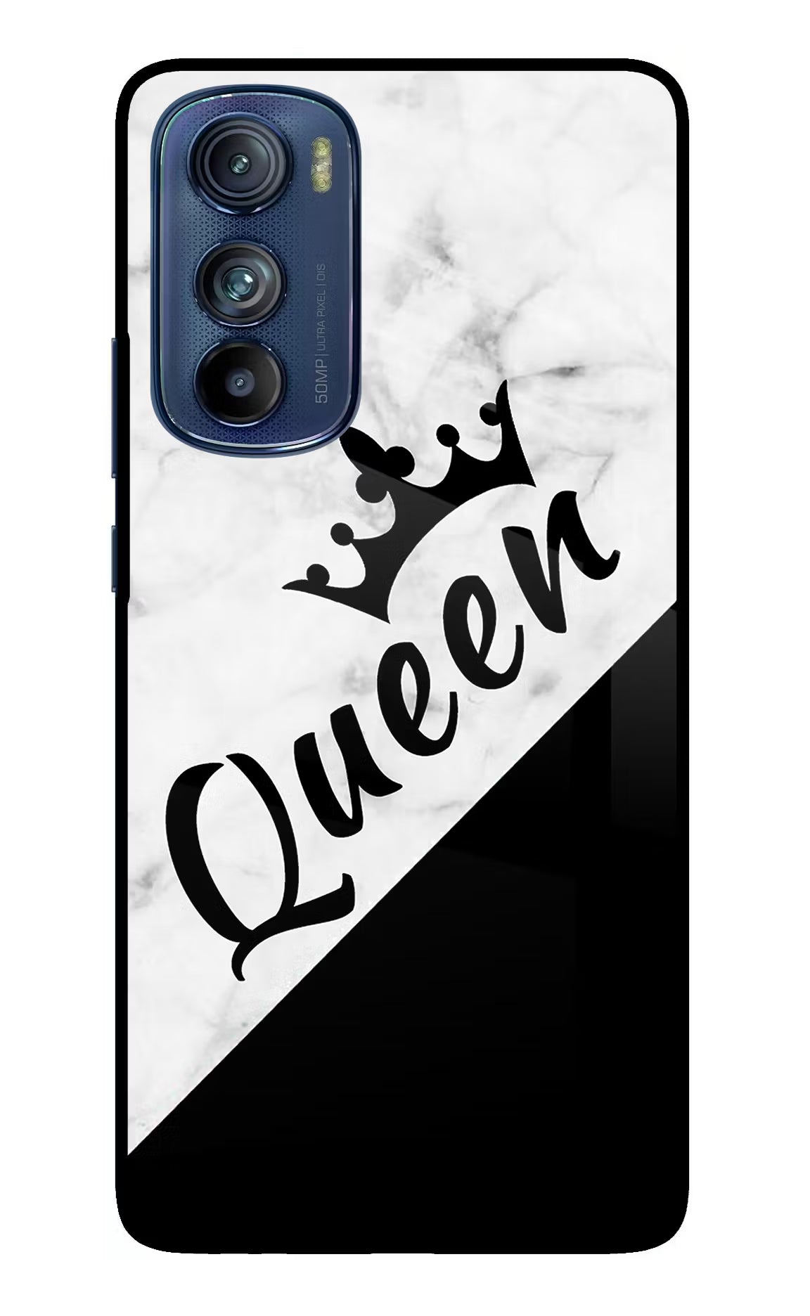 Queen Moto Edge 30 Glass Case Back Cover by Casekaro