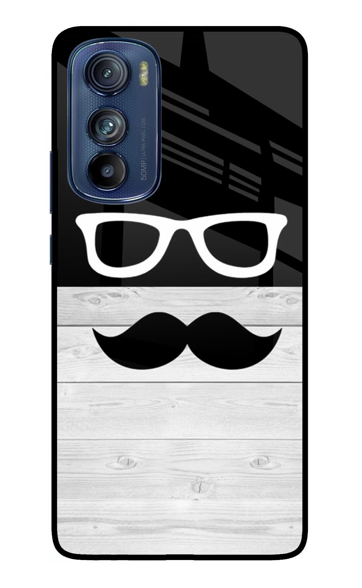 Mustache Moto Edge 30 Glass Case Back Cover by Casekaro