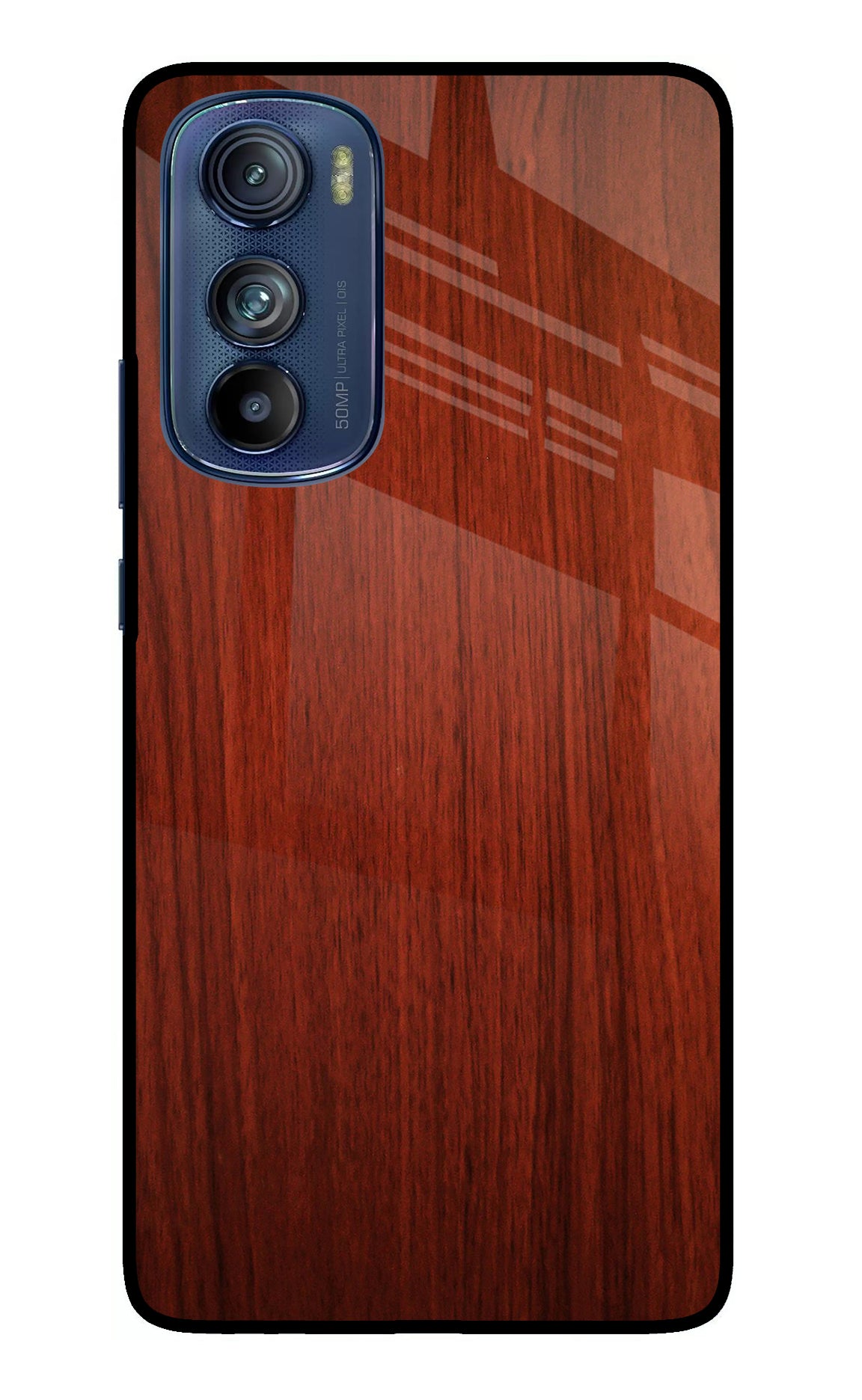 Wooden Plain Pattern Moto Edge 30 Glass Case