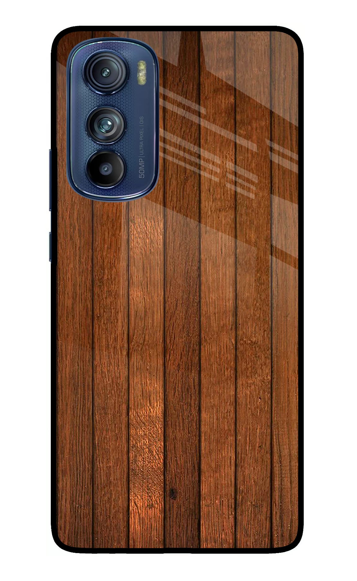 Wooden Artwork Bands Moto Edge 30 Glass Case