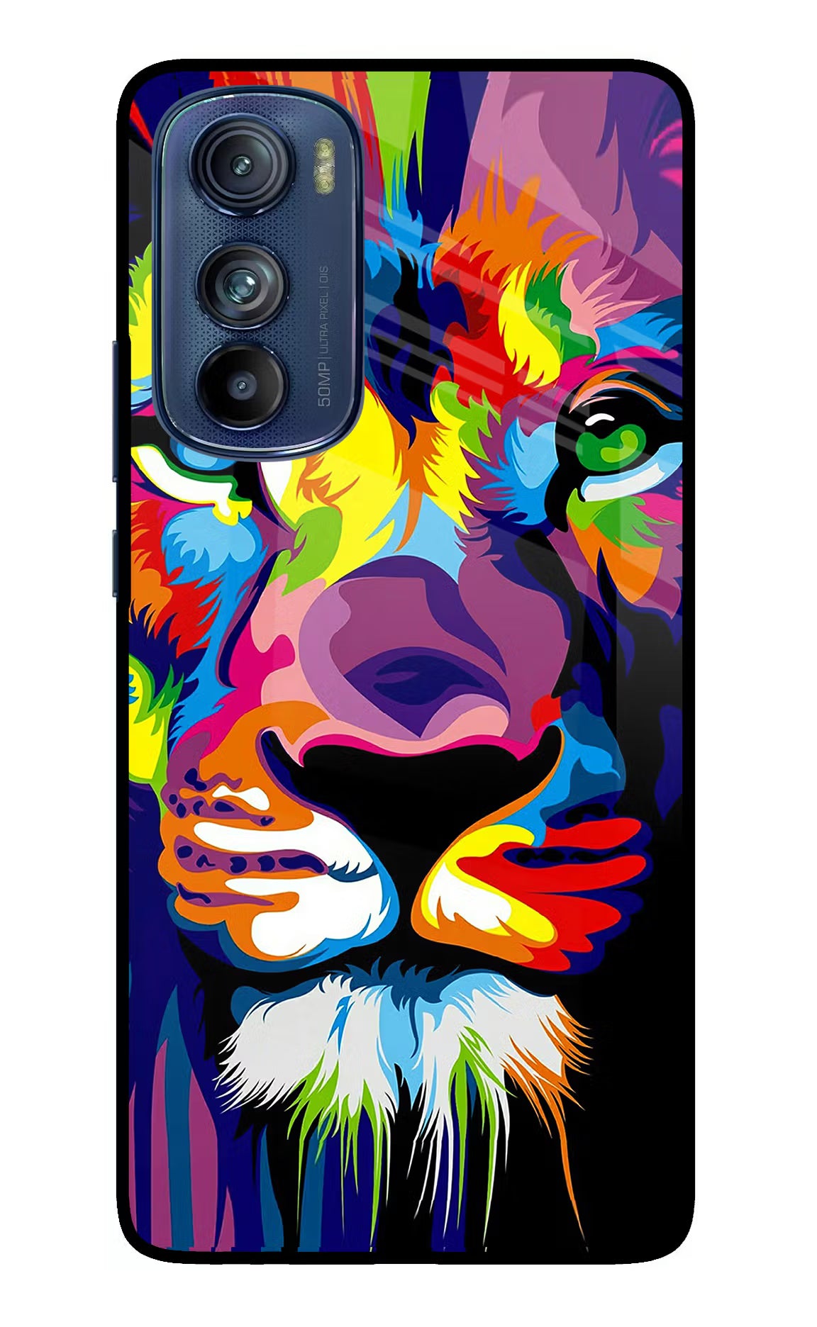 Lion Moto Edge 30 Glass Case Back Cover by Casekaro