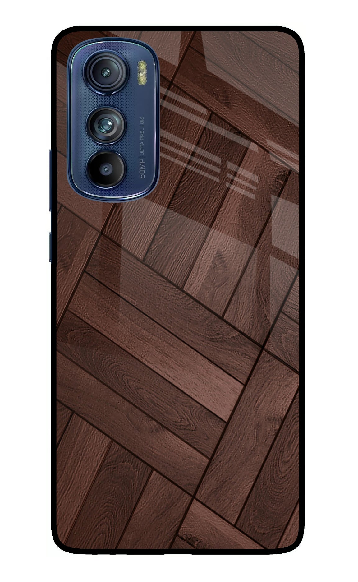 Wooden Texture Design Moto Edge 30 Glass Case