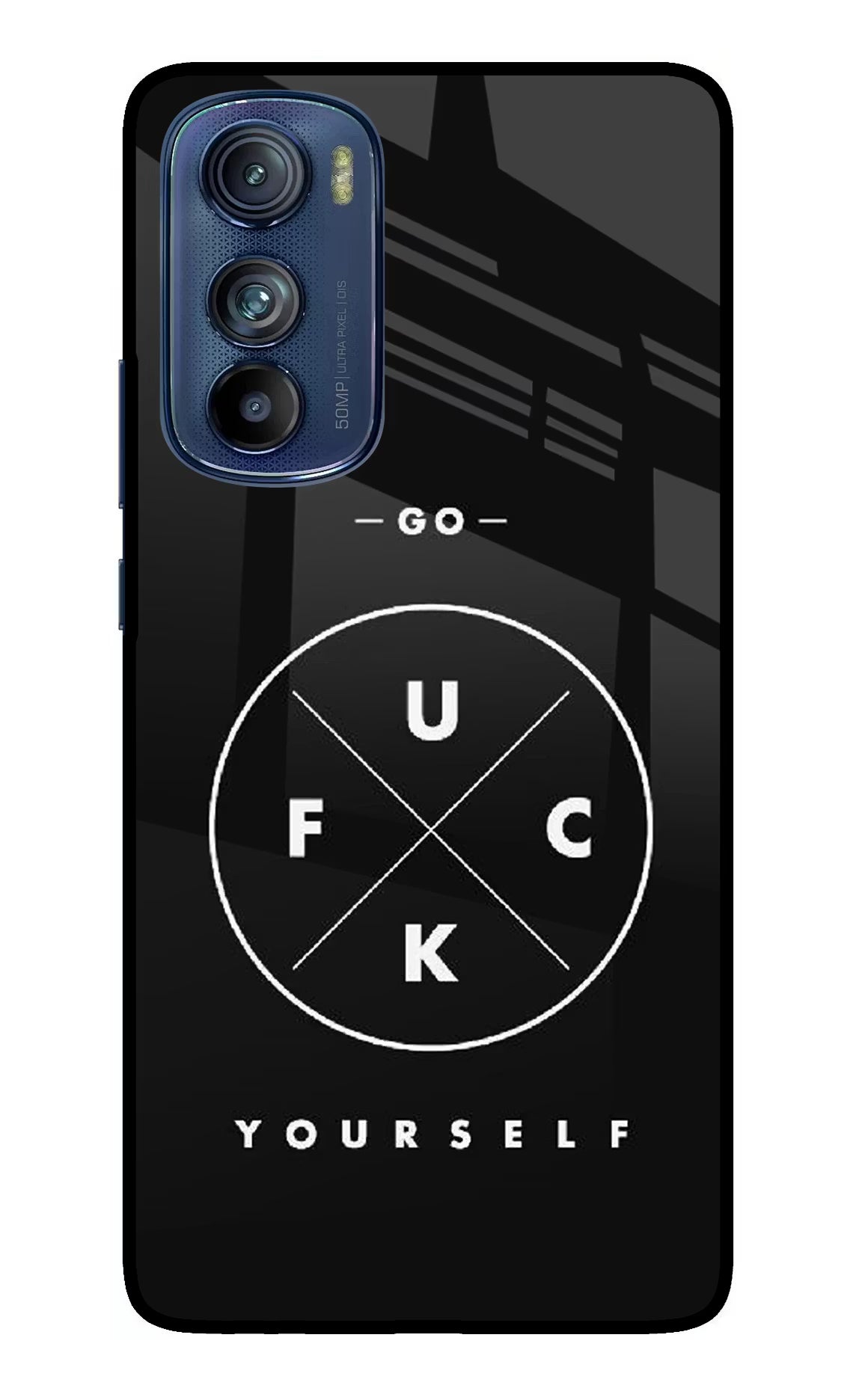 Go Fuck Yourself Moto Edge 30 Glass Case Back Cover by Casekaro