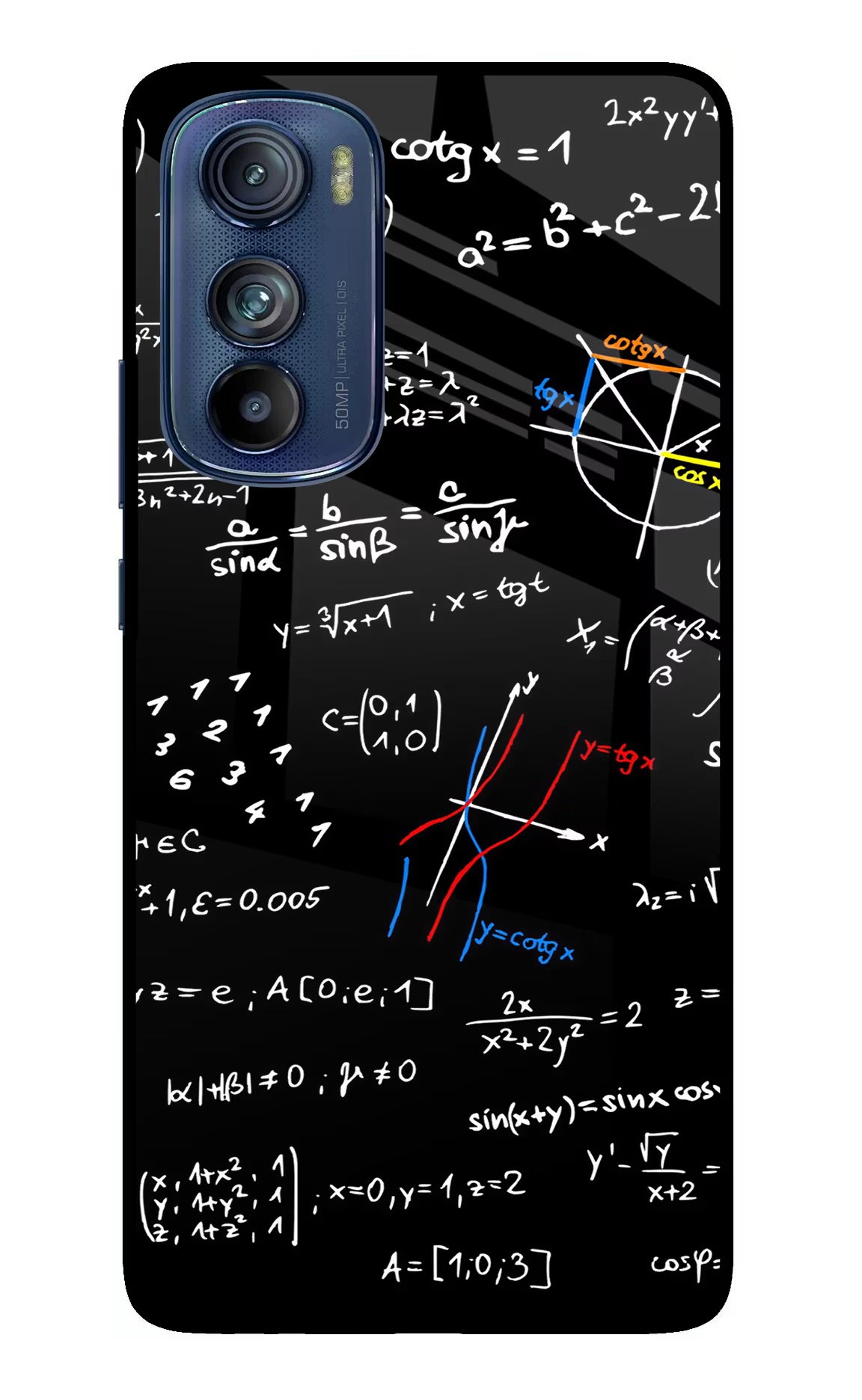 Mathematics Formula Moto Edge 30 Glass Case Back Cover by Casekaro