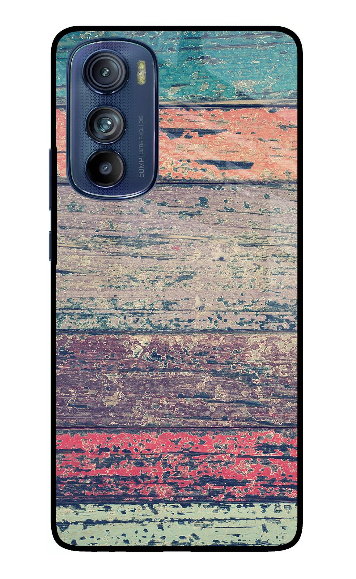 Colourful Wall Moto Edge 30 Glass Case Back Cover by Casekaro