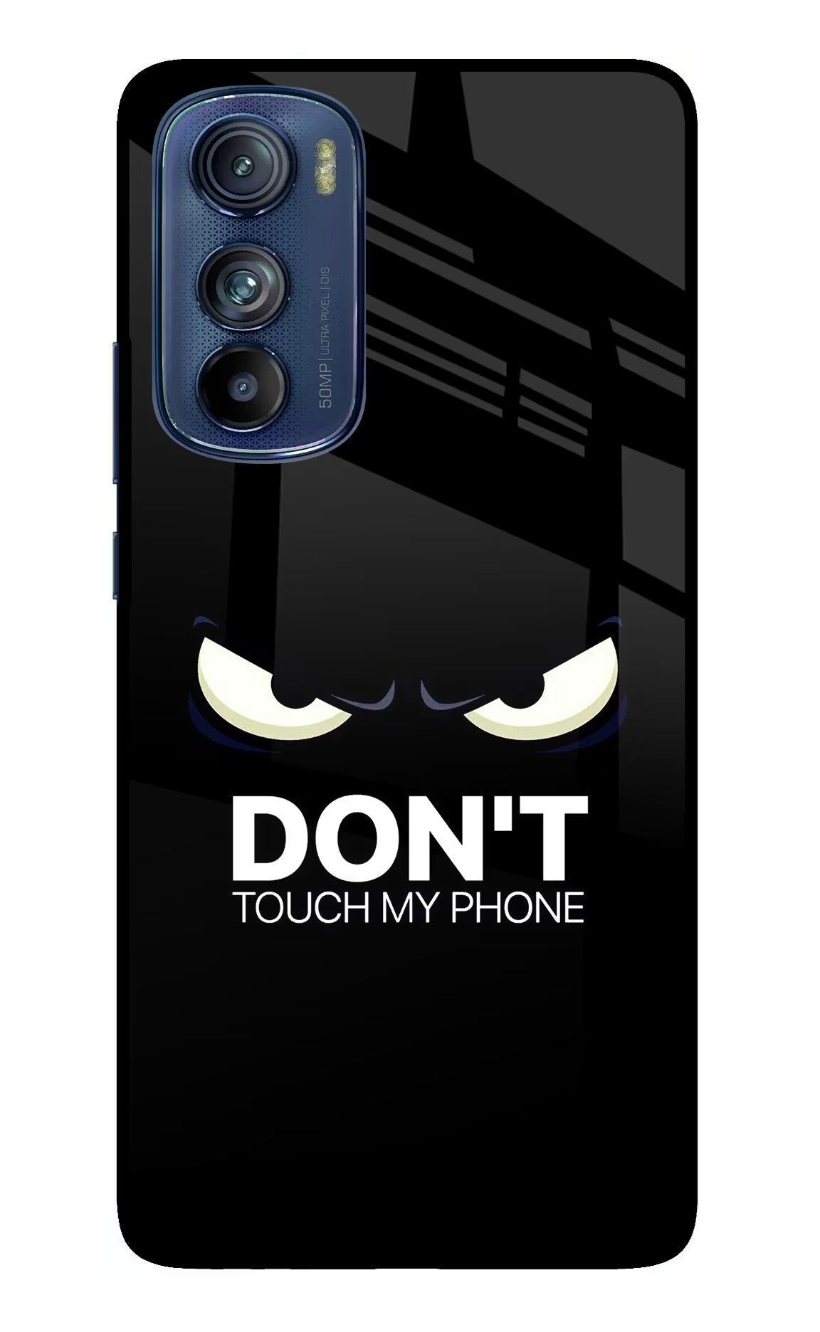 Don'T Touch My Phone Moto Edge 30 Glass Case Back Cover by Casekaro