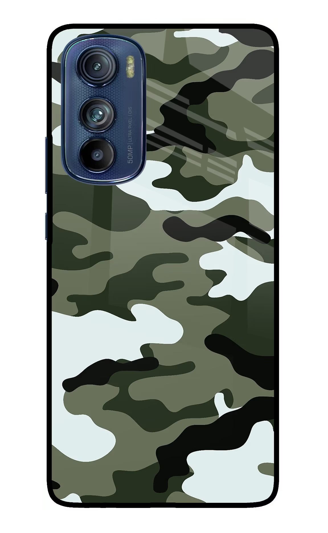 Camouflage Moto Edge 30 Glass Case Back Cover by Casekaro