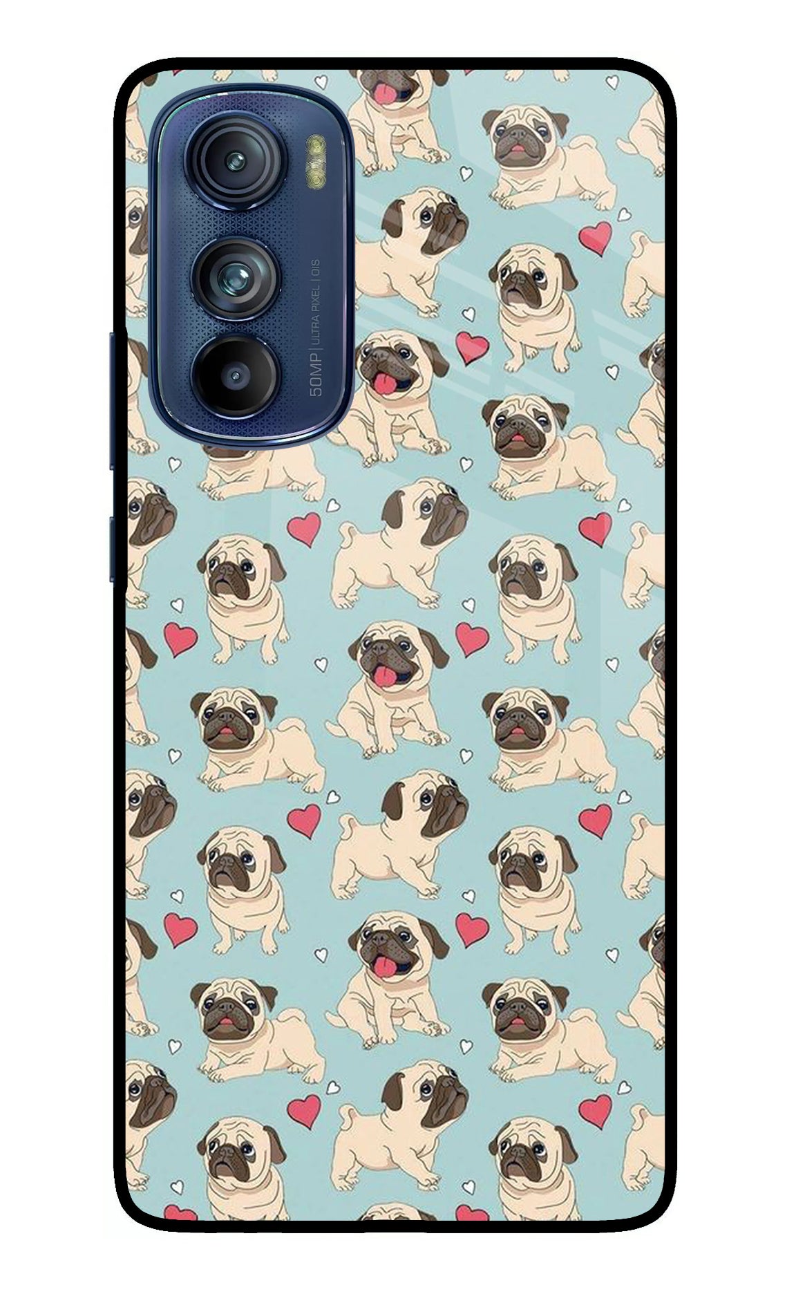 Pug Dog Moto Edge 30 Glass Case