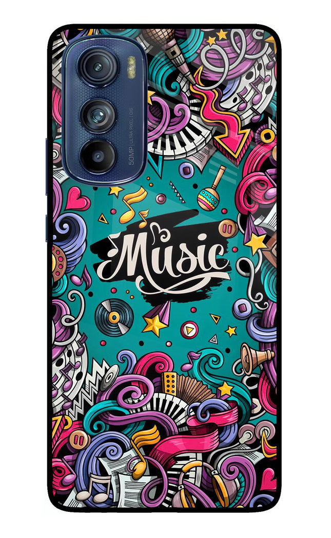 Music Graffiti Moto Edge 30 Glass Case Back Cover by Casekaro