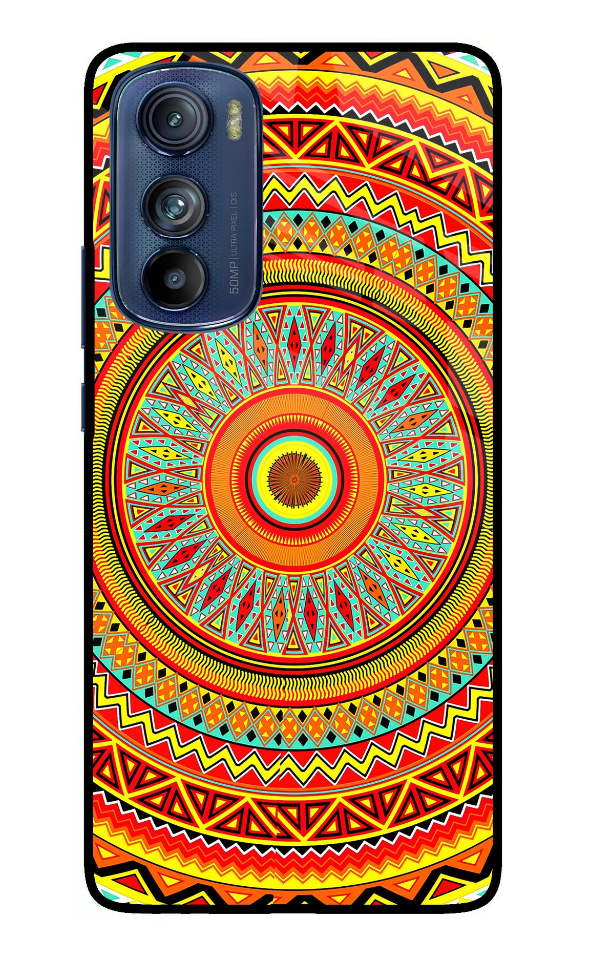 Mandala Pattern Moto Edge 30 Glass Case