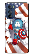 Captain America Moto Edge 30 Glass Case Back Cover by Casekaro
