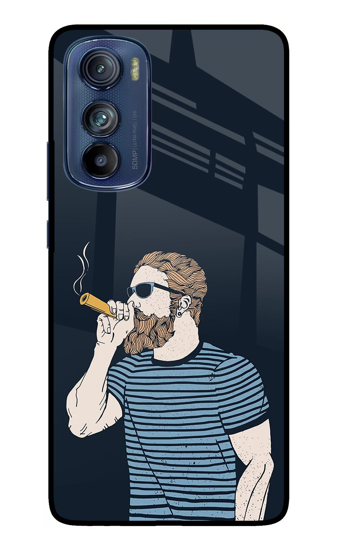 Smoking Moto Edge 30 Glass Case Back Cover by Casekaro