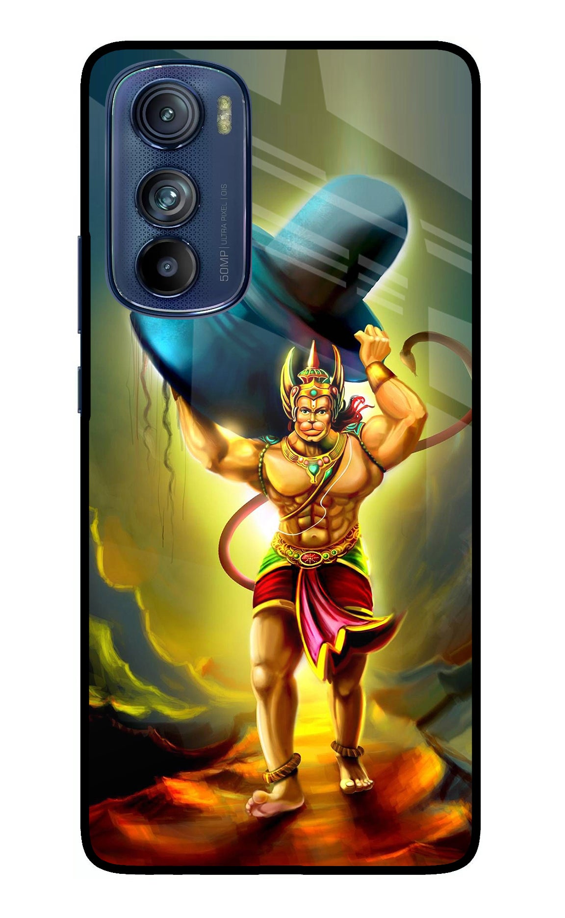 Lord Hanuman Moto Edge 30 Glass Case