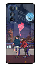 Chilling Couple Moto Edge 30 Glass Case Back Cover by Casekaro