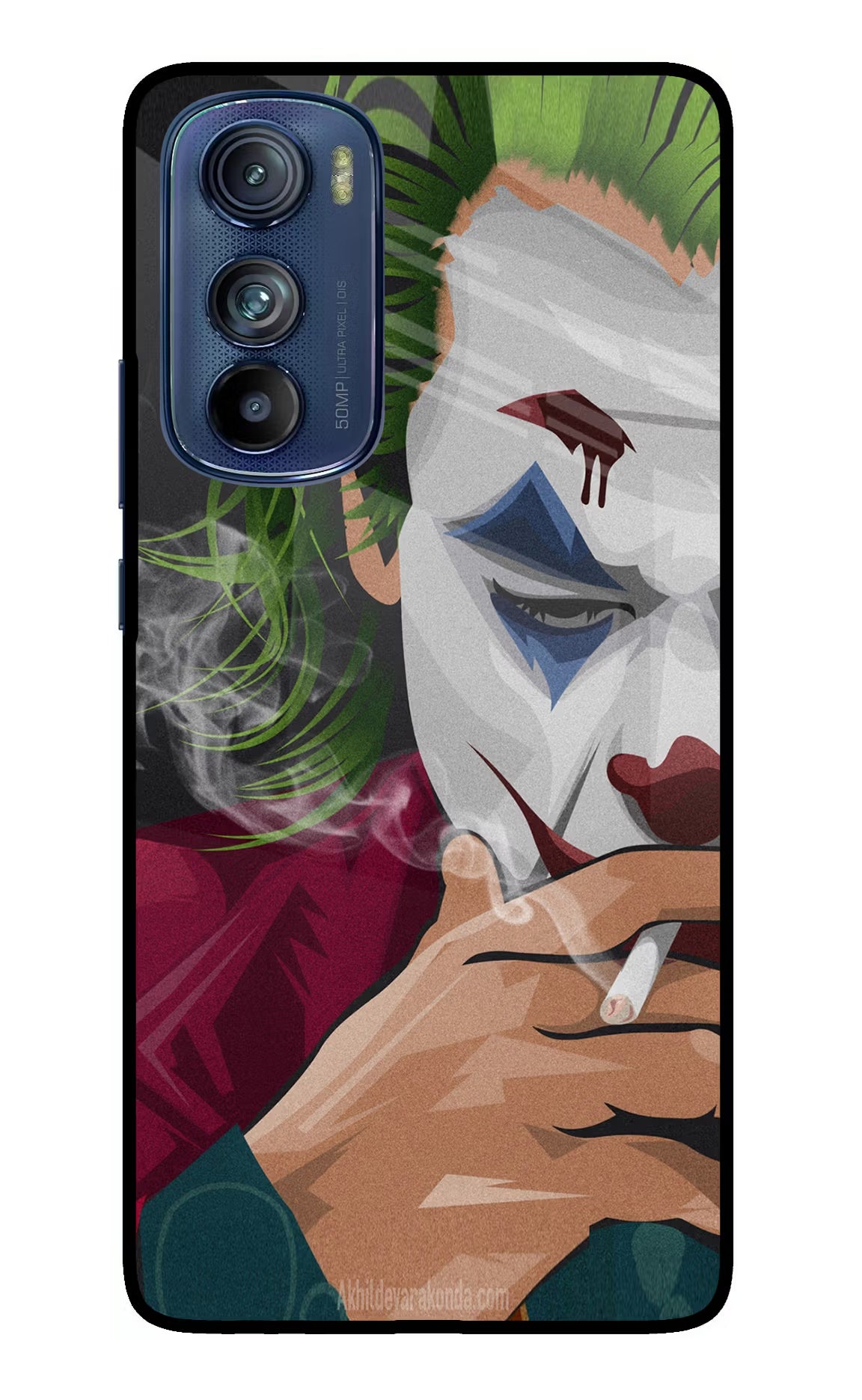 Joker Smoking Moto Edge 30 Glass Case Back Cover by Casekaro