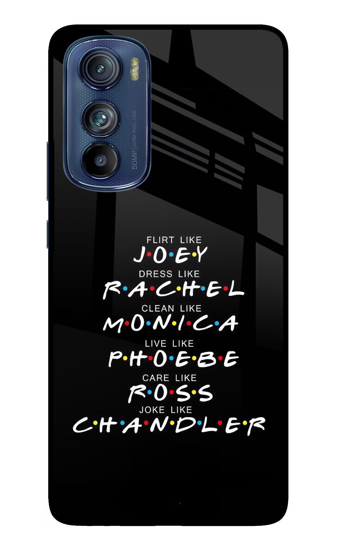 FRIENDS Character Moto Edge 30 Glass Case Back Cover by Casekaro