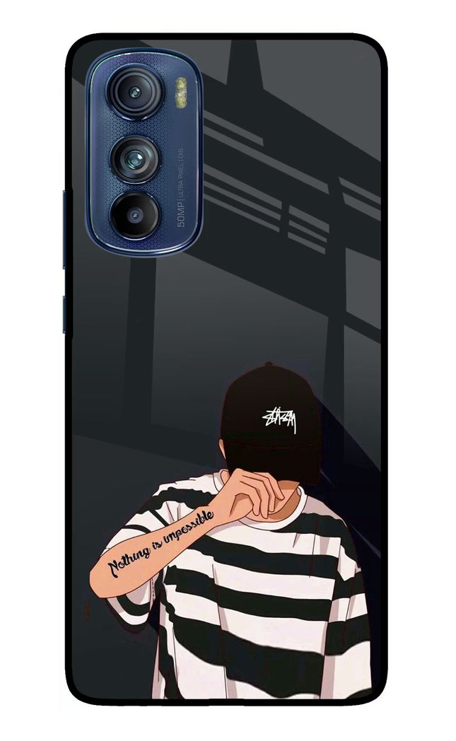 Aesthetic Boy Moto Edge 30 Glass Case Back Cover by Casekaro