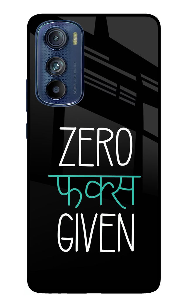 Zero Fucks Given Moto Edge 30 Glass Case Back Cover by Casekaro