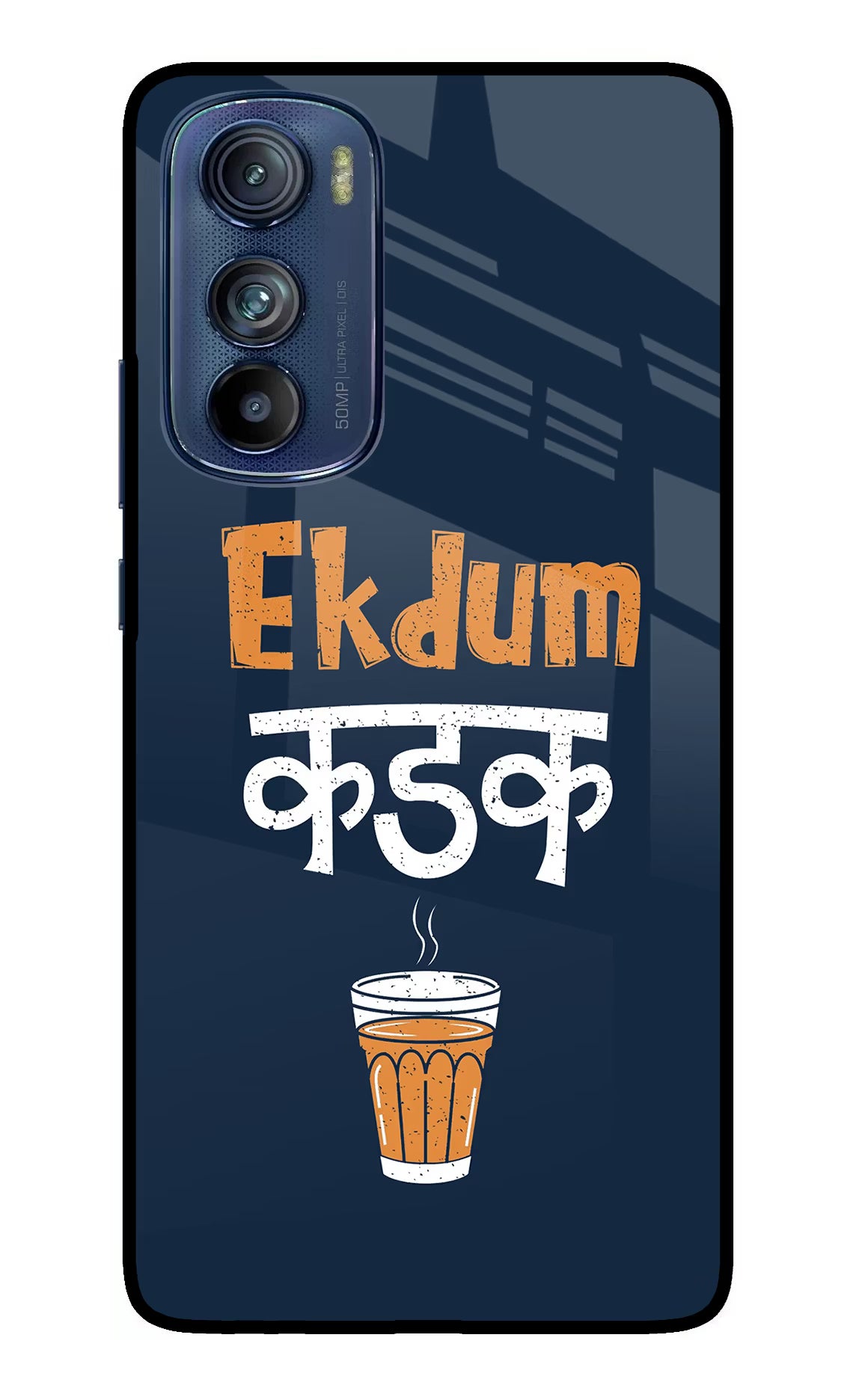Ekdum Kadak Chai Moto Edge 30 Glass Case Back Cover by Casekaro