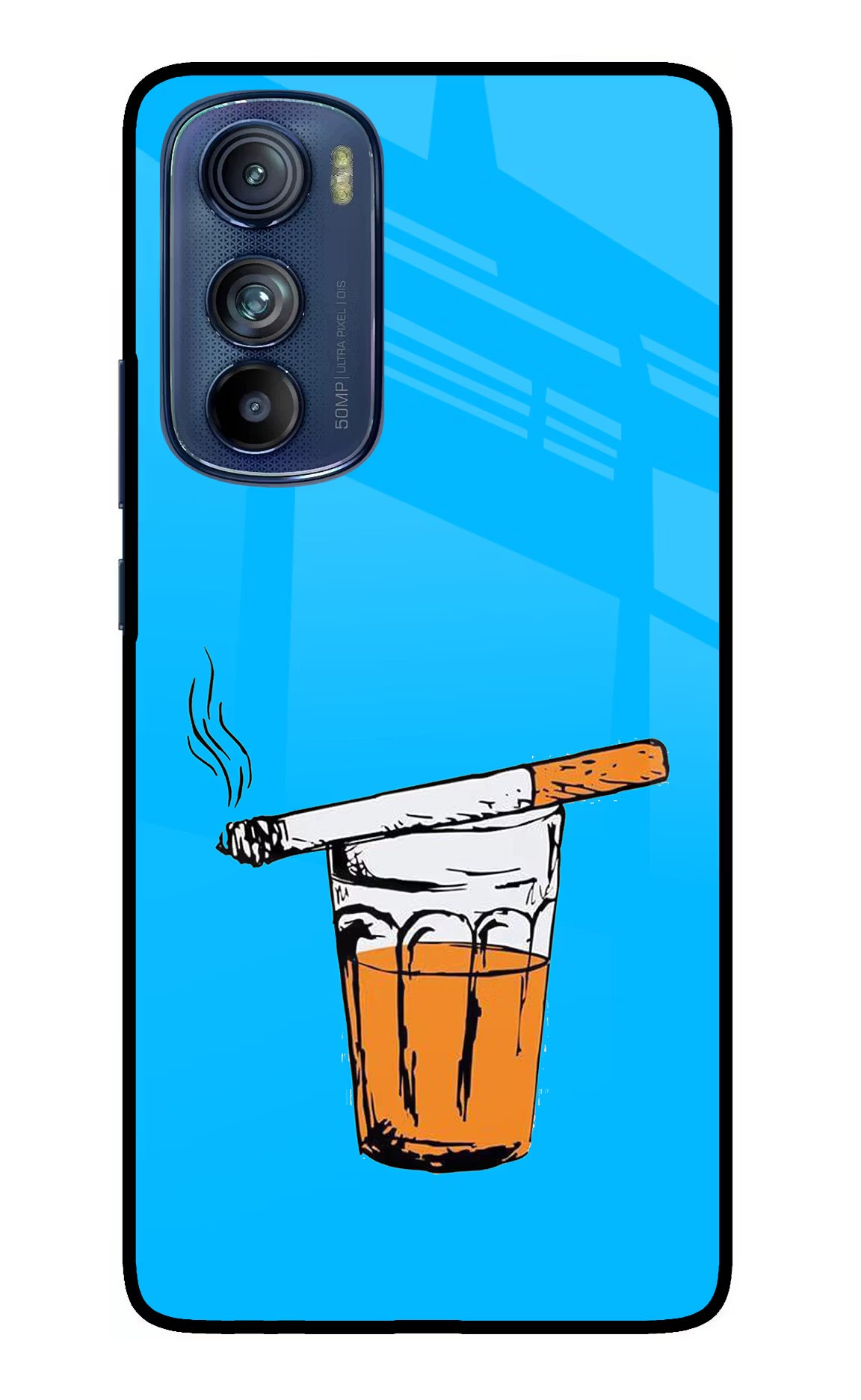 Chai Sutta Moto Edge 30 Glass Case Back Cover by Casekaro