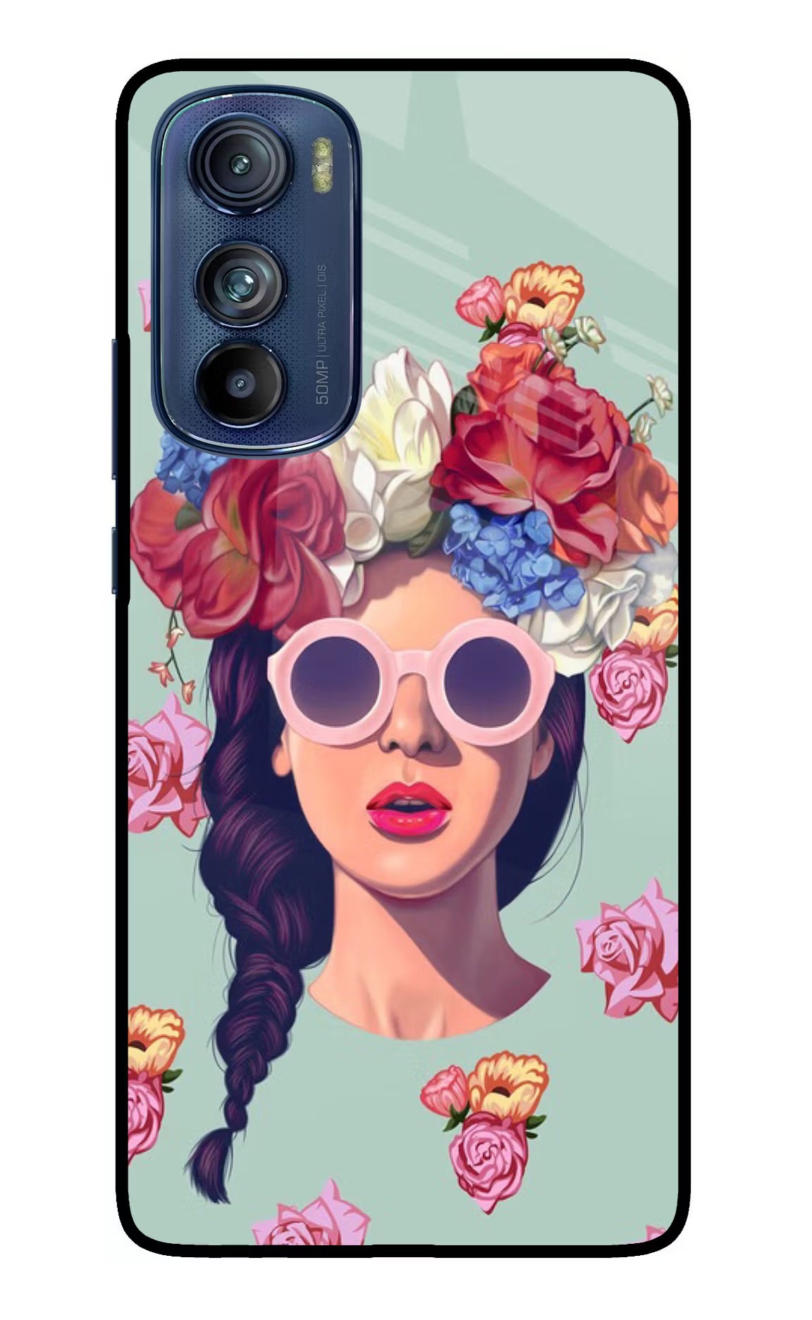 Pretty Girl Moto Edge 30 Glass Case Back Cover by Casekaro