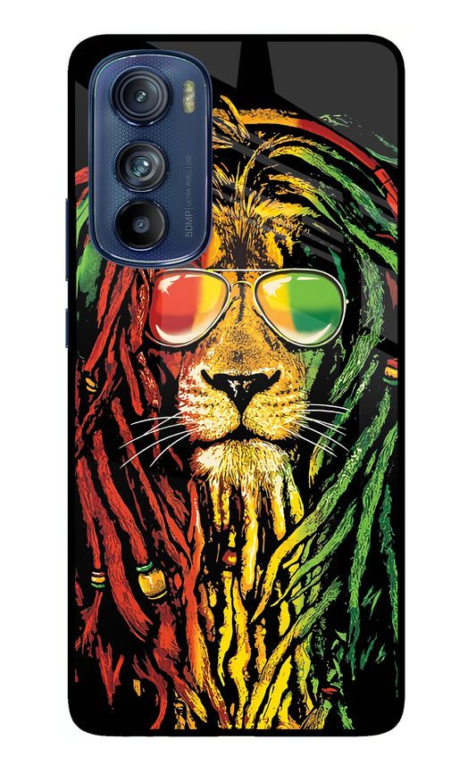 Rasta Lion Moto Edge 30 Glass Case