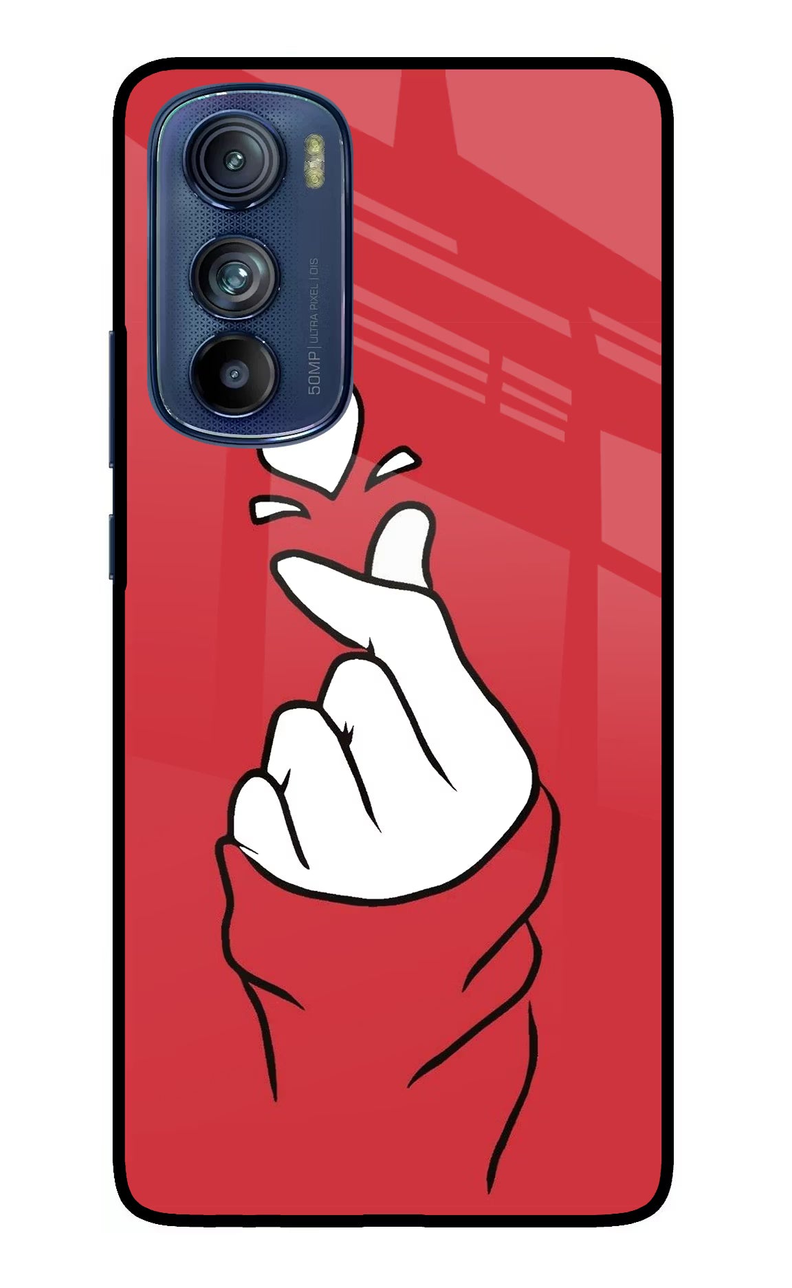 Korean Love Sign Moto Edge 30 Glass Case Back Cover by Casekaro