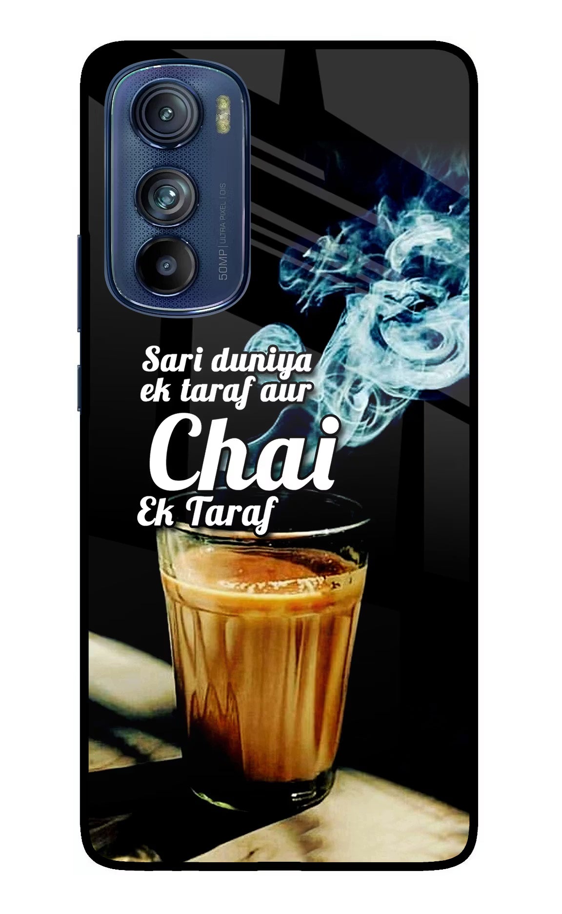 Chai Ek Taraf Quote Moto Edge 30 Glass Case Back Cover by Casekaro