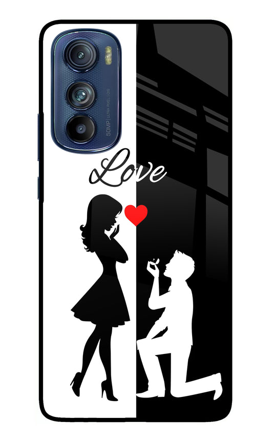 Love Propose Black And White Moto Edge 30 Glass Case