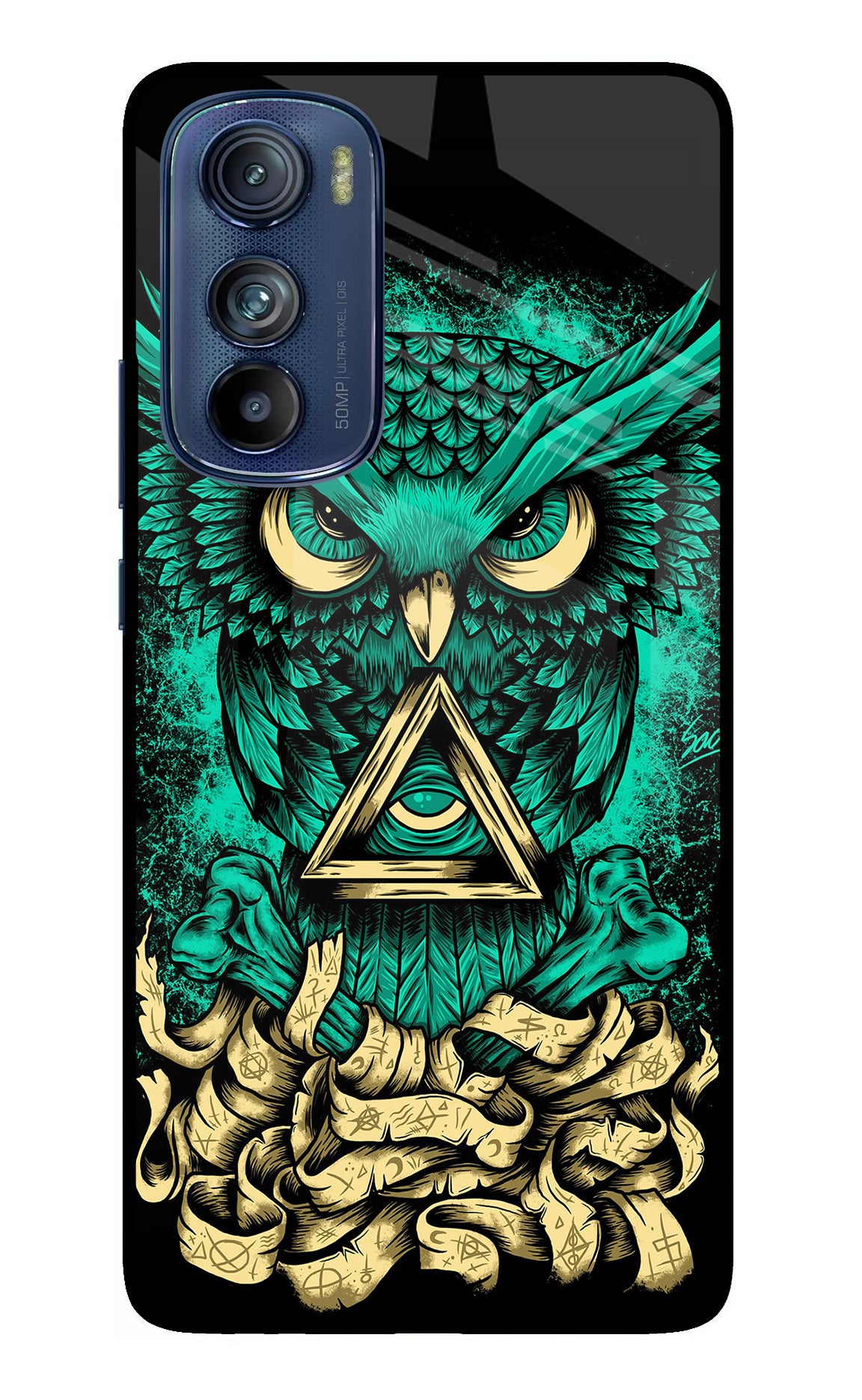 Green Owl Moto Edge 30 Glass Case