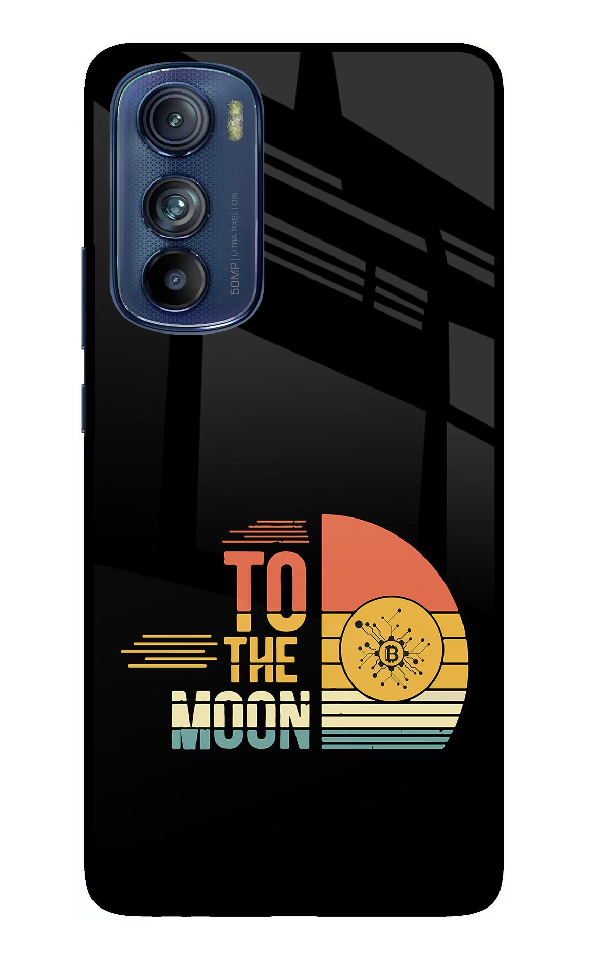To the Moon Moto Edge 30 Glass Case Back Cover by Casekaro