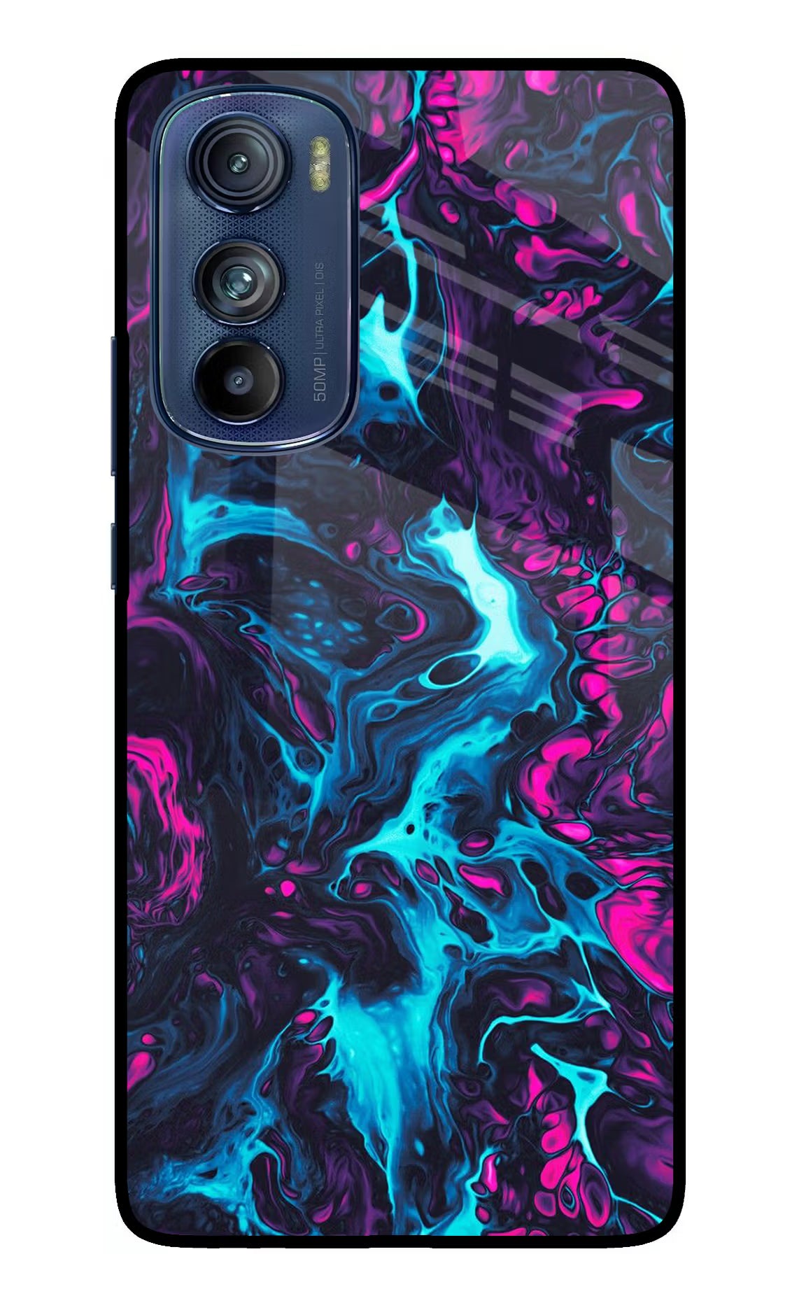 Abstract Moto Edge 30 Glass Case Back Cover by Casekaro
