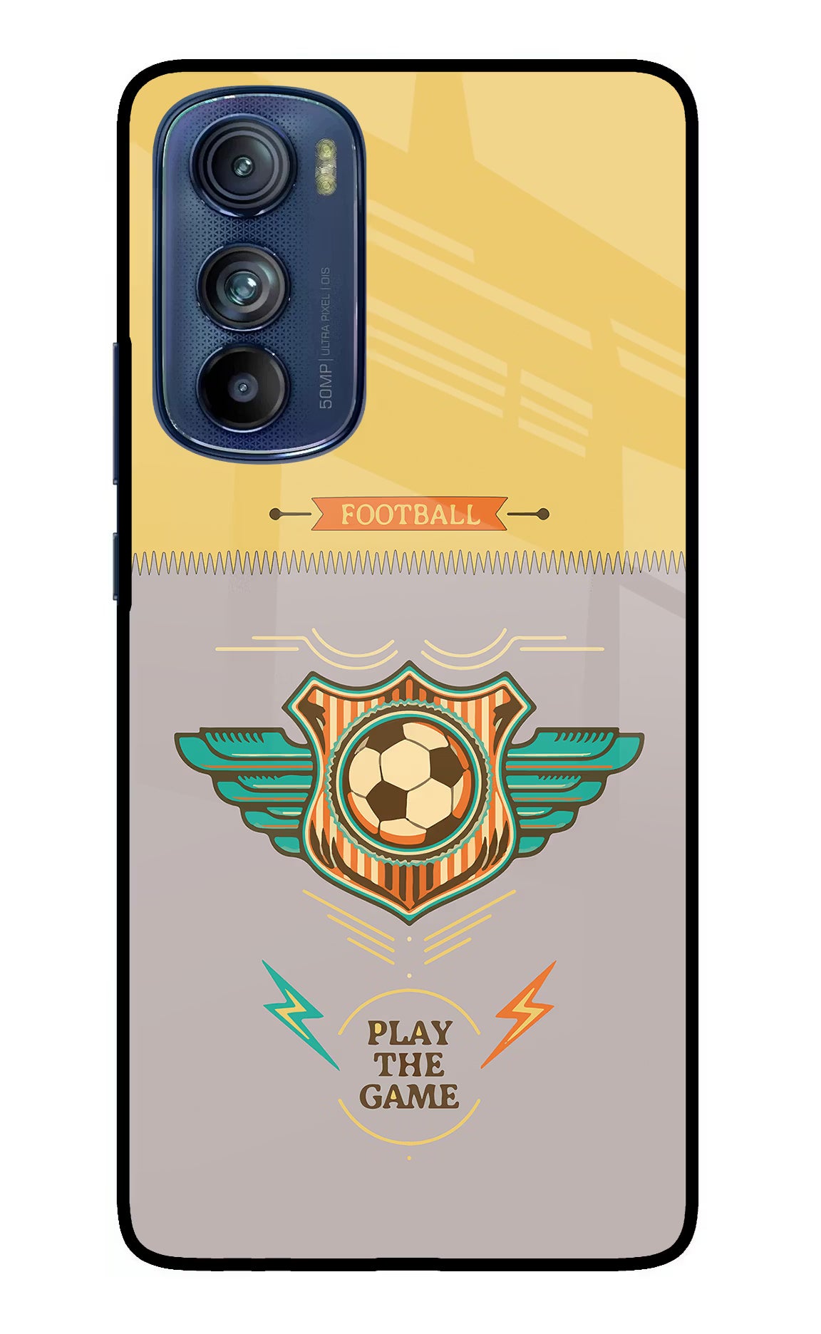 Football Moto Edge 30 Glass Case Back Cover by Casekaro