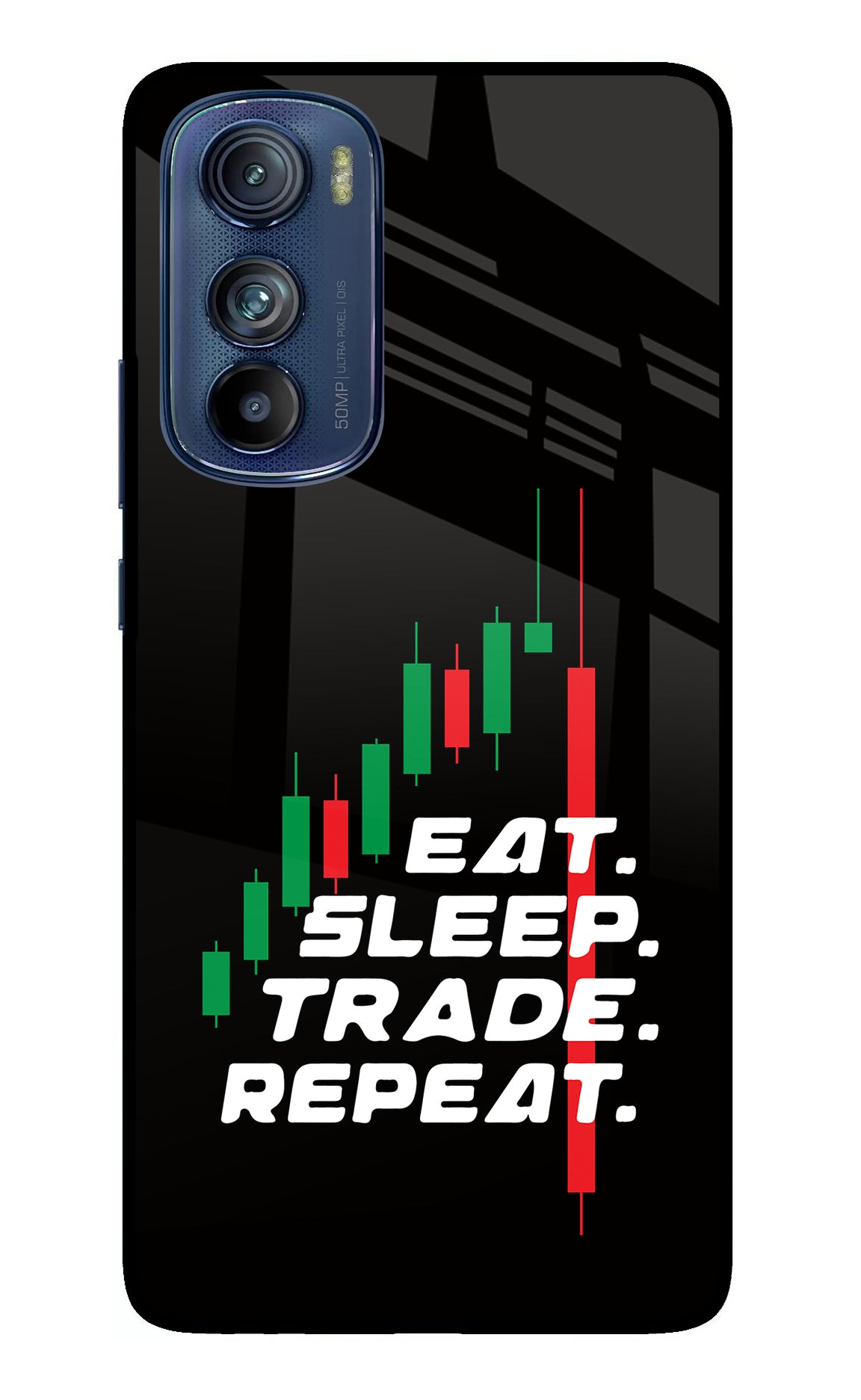 Eat Sleep Trade Repeat Moto Edge 30 Glass Case