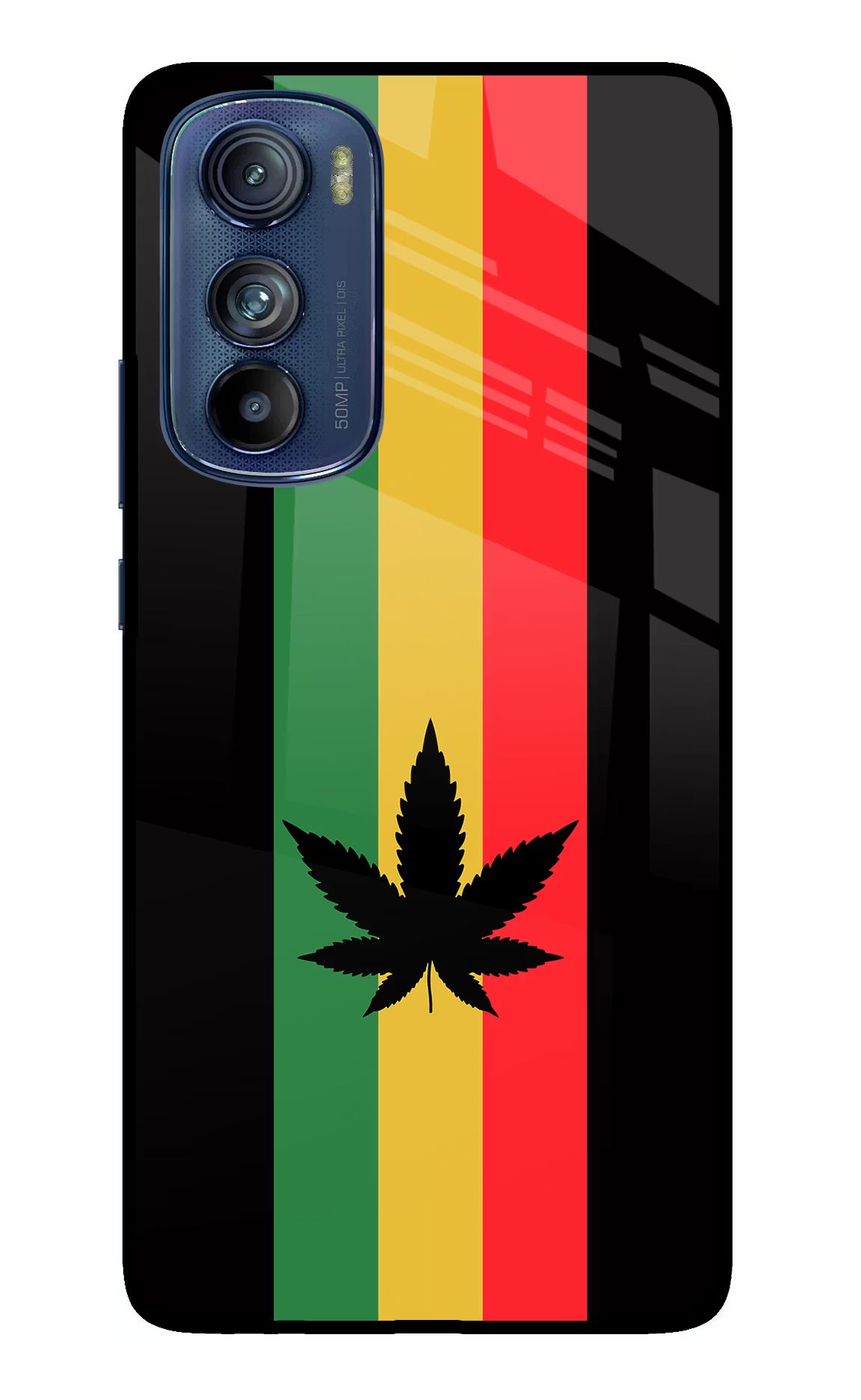 Weed Flag Moto Edge 30 Glass Case Back Cover by Casekaro