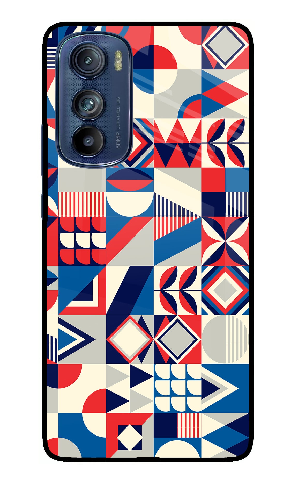 Colorful Pattern Moto Edge 30 Glass Case