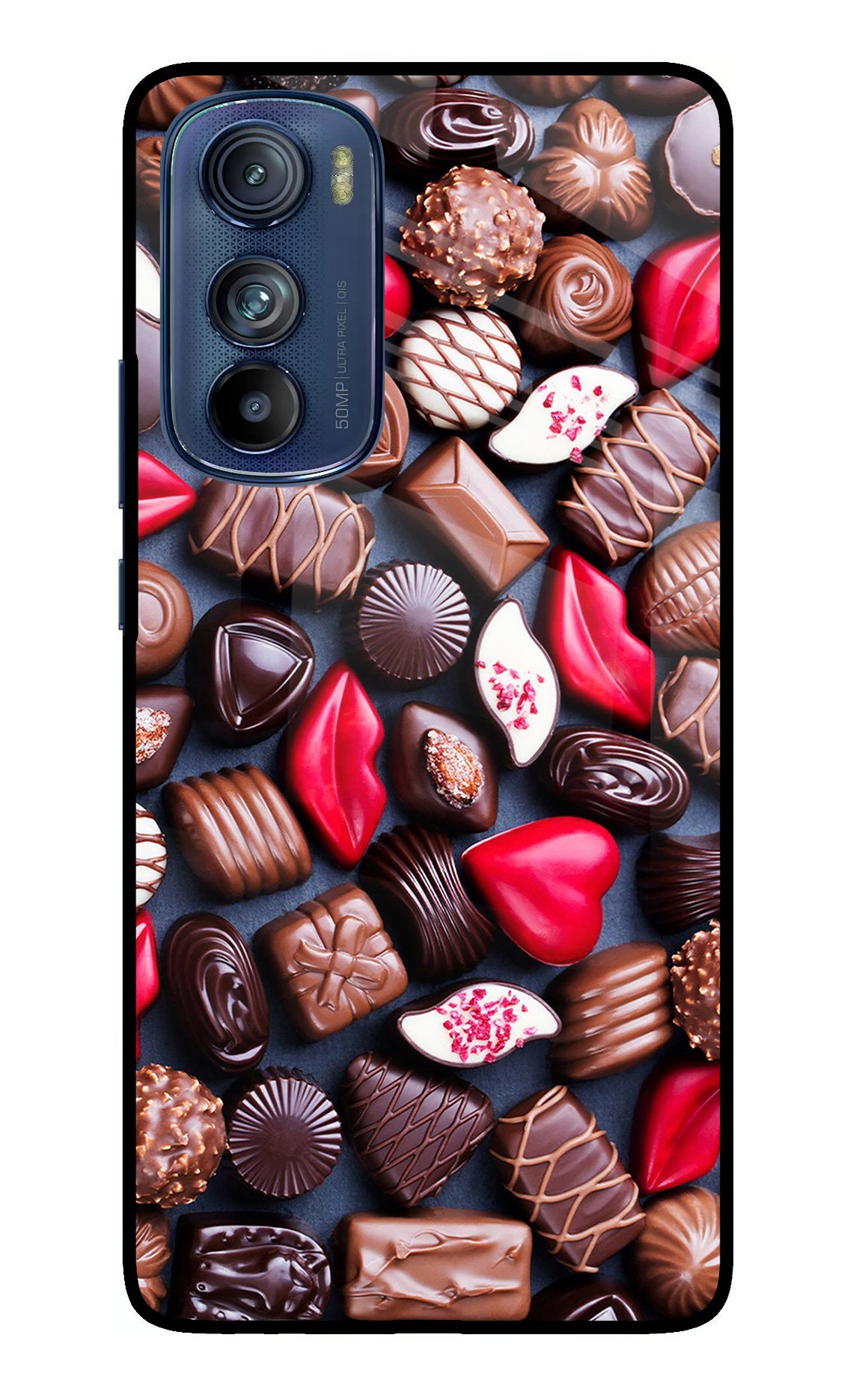 Chocolates Moto Edge 30 Glass Case