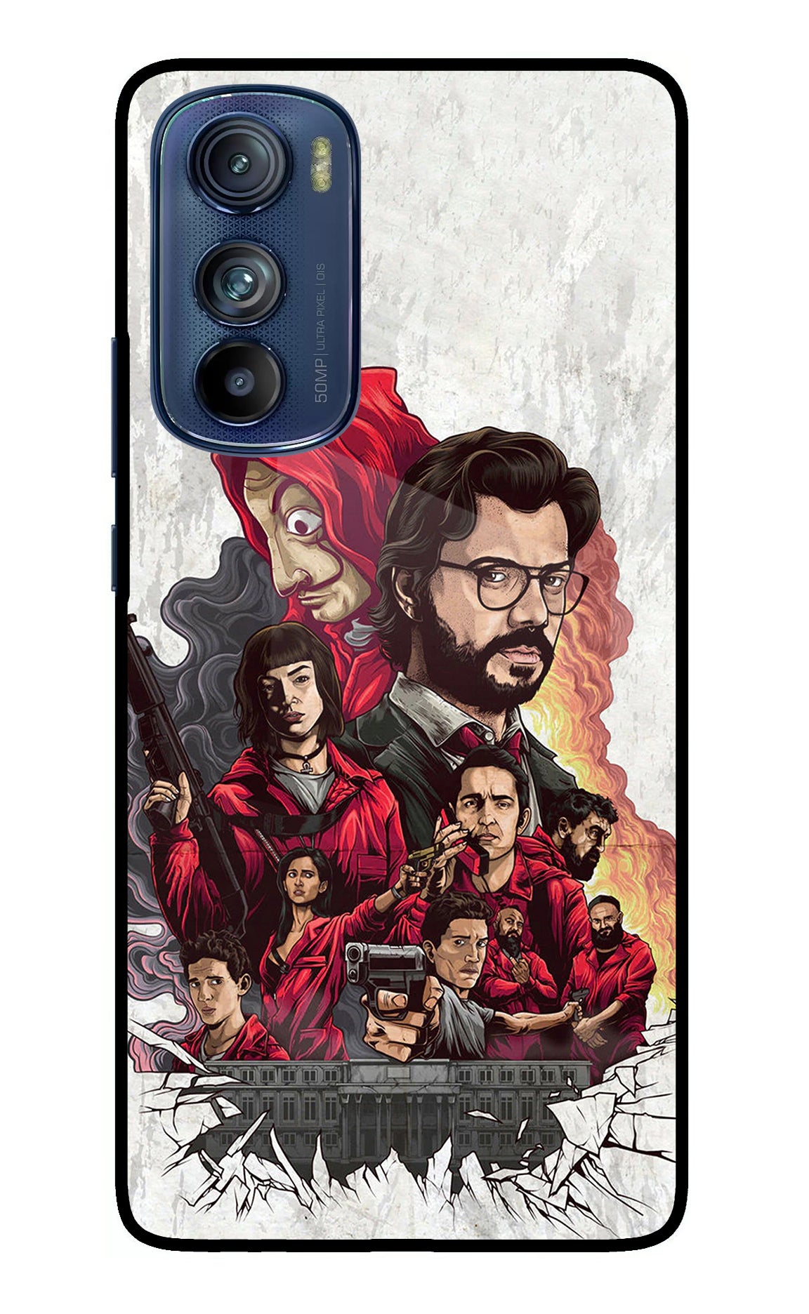 Money Heist Artwork Moto Edge 30 Glass Case