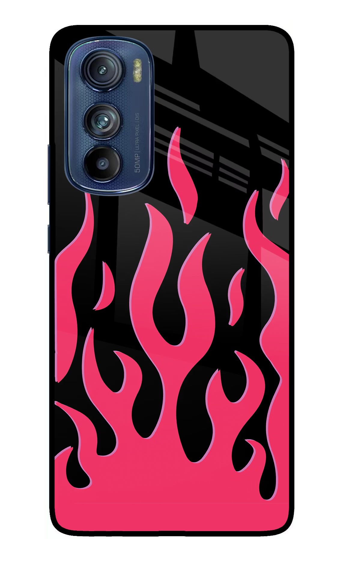 Fire Flames Moto Edge 30 Glass Case Back Cover by Casekaro
