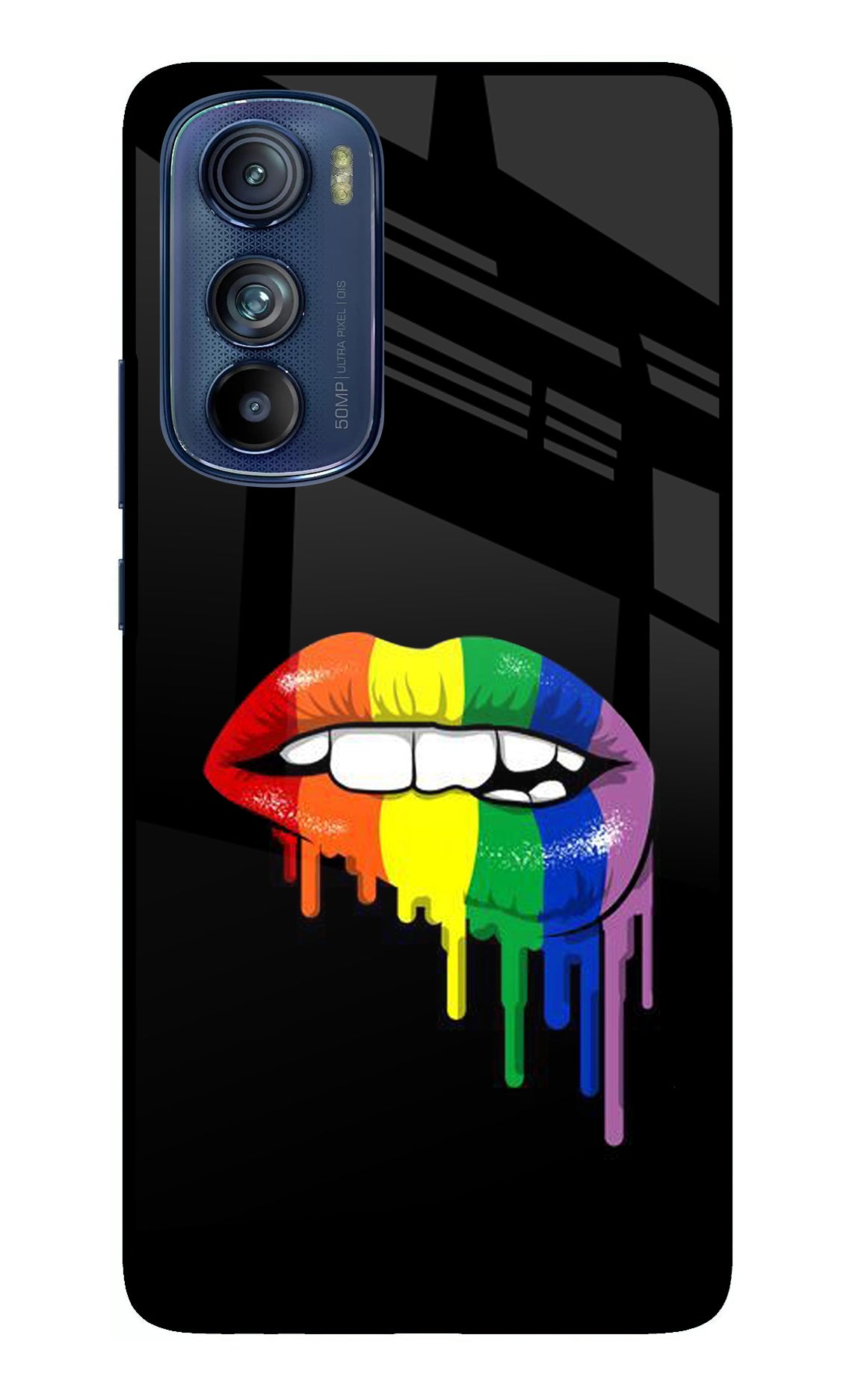 Lips Biting Moto Edge 30 Glass Case