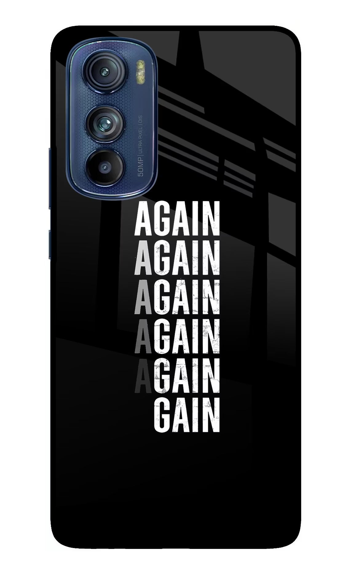 Again Again Gain Moto Edge 30 Glass Case Back Cover by Casekaro