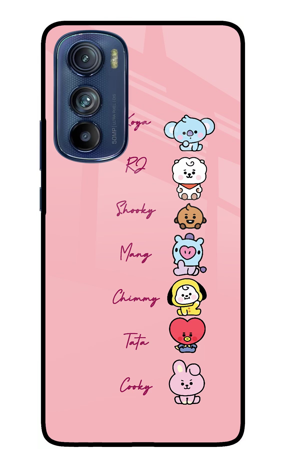 BTS names Moto Edge 30 Glass Case Back Cover by Casekaro