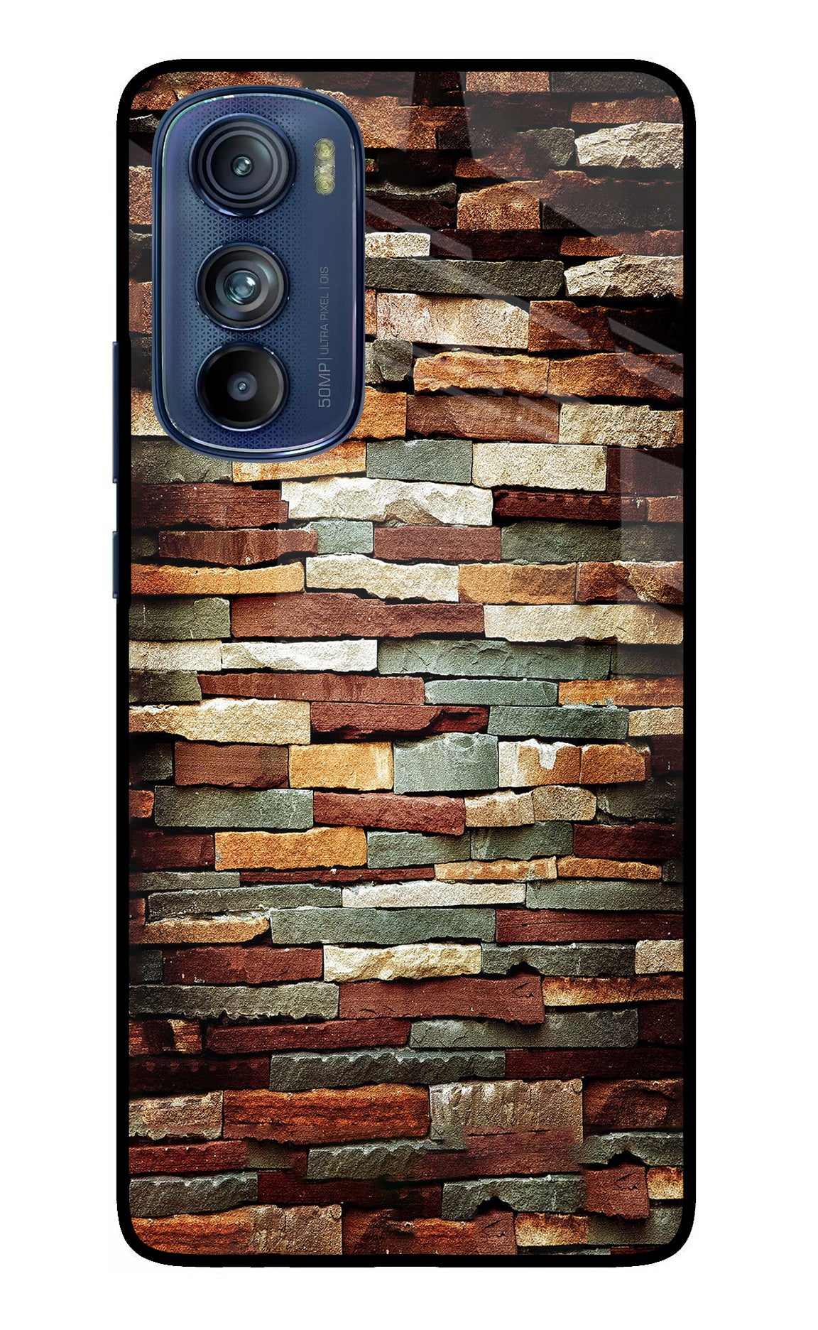 Bricks Pattern Moto Edge 30 Glass Case