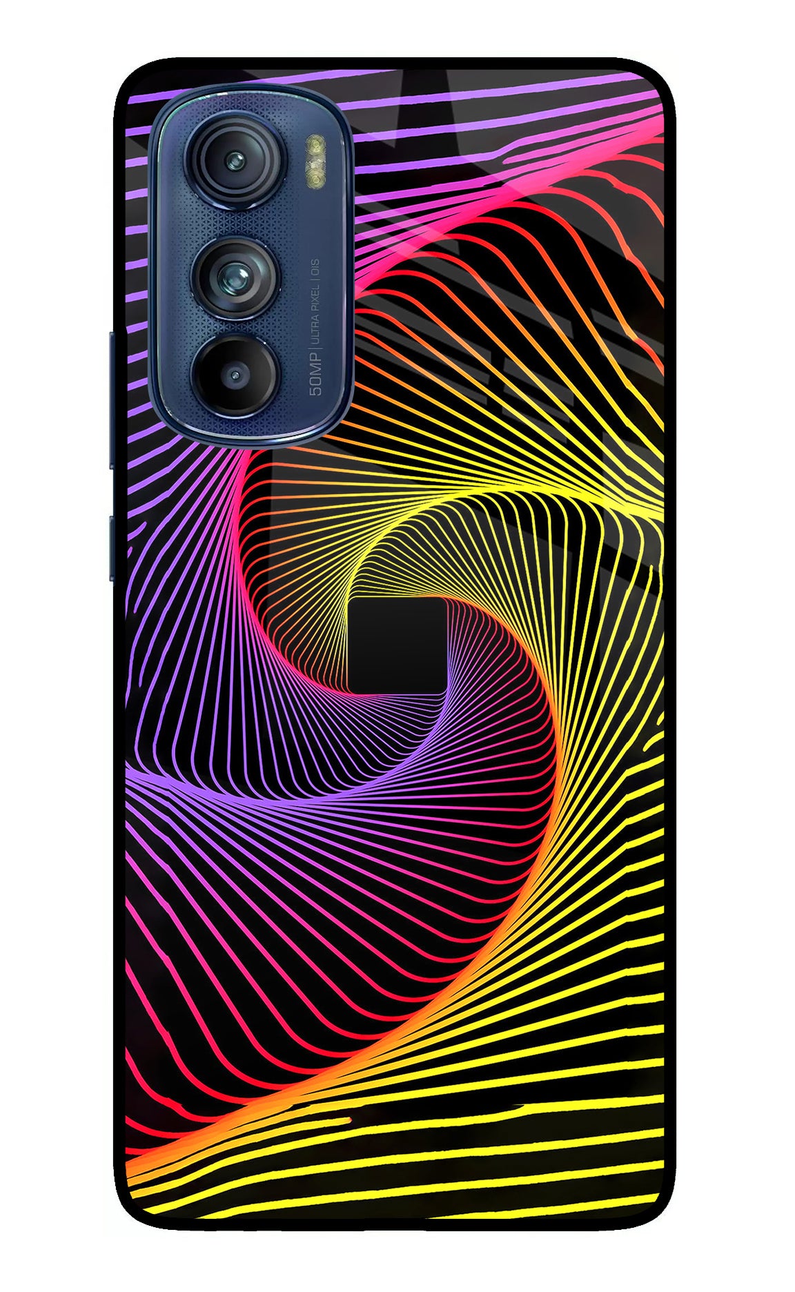 Colorful Strings Moto Edge 30 Glass Case