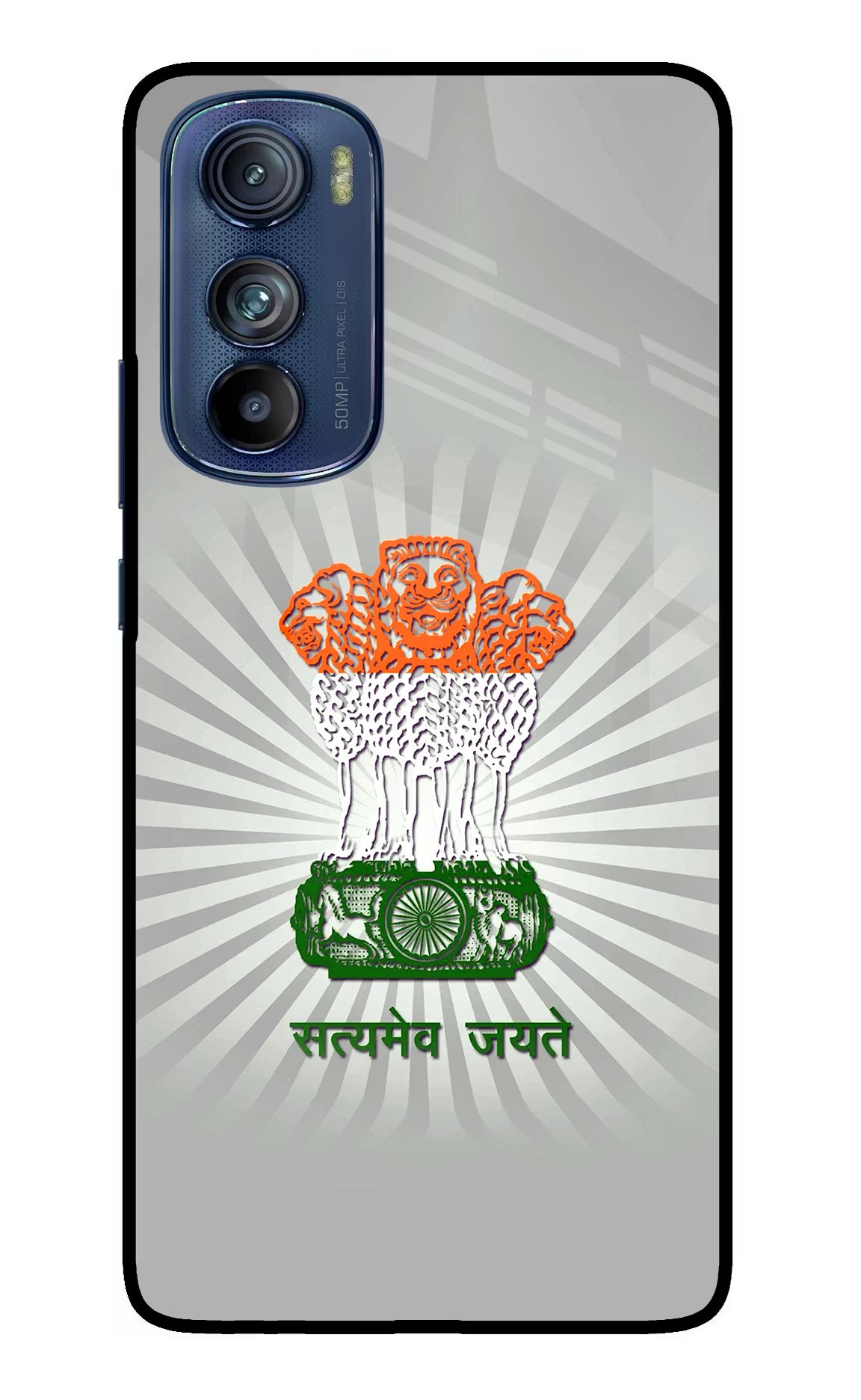 Satyamev Jayate Art Moto Edge 30 Glass Case Back Cover by Casekaro