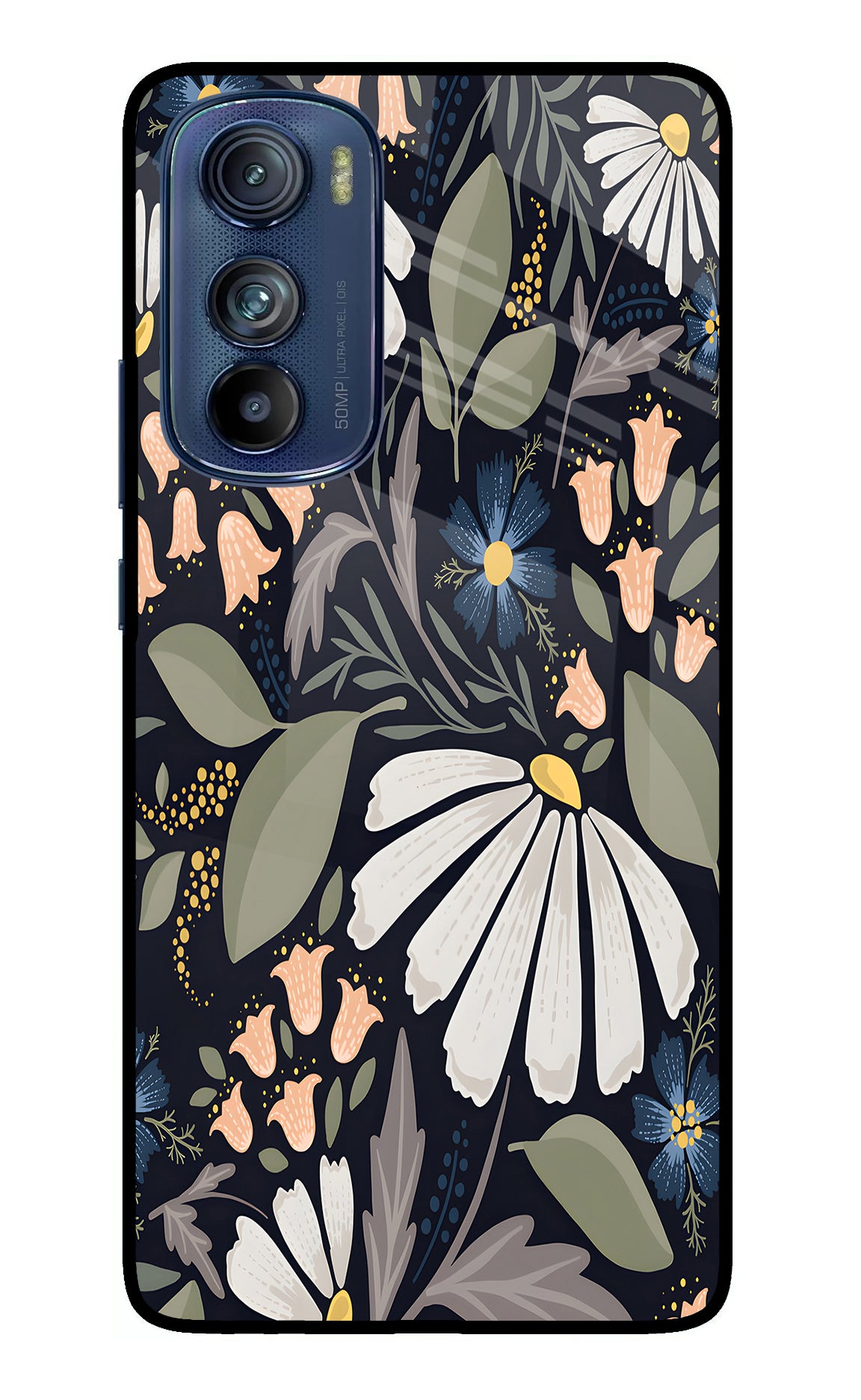 Flowers Art Moto Edge 30 Glass Case