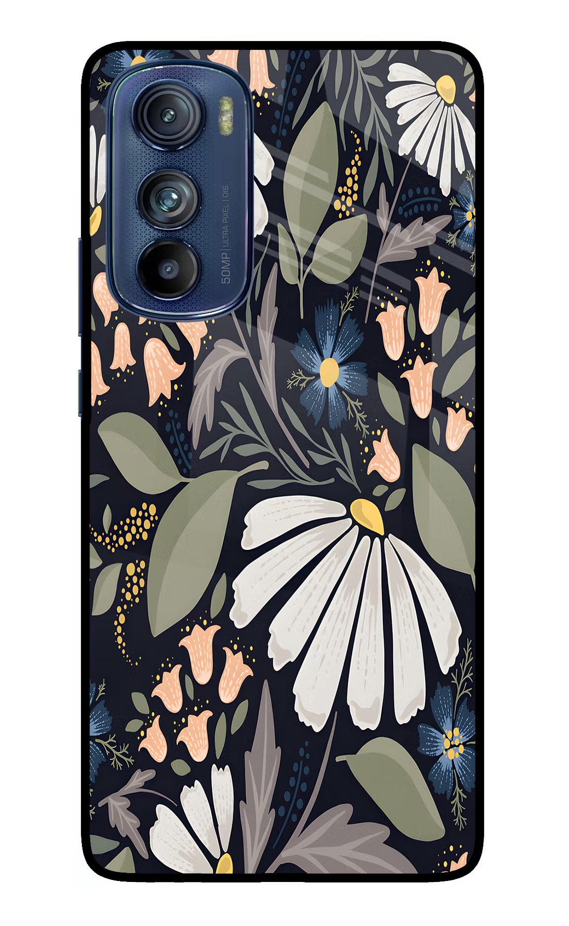 Flowers Art Moto Edge 30 Glass Case Back Cover by Casekaro