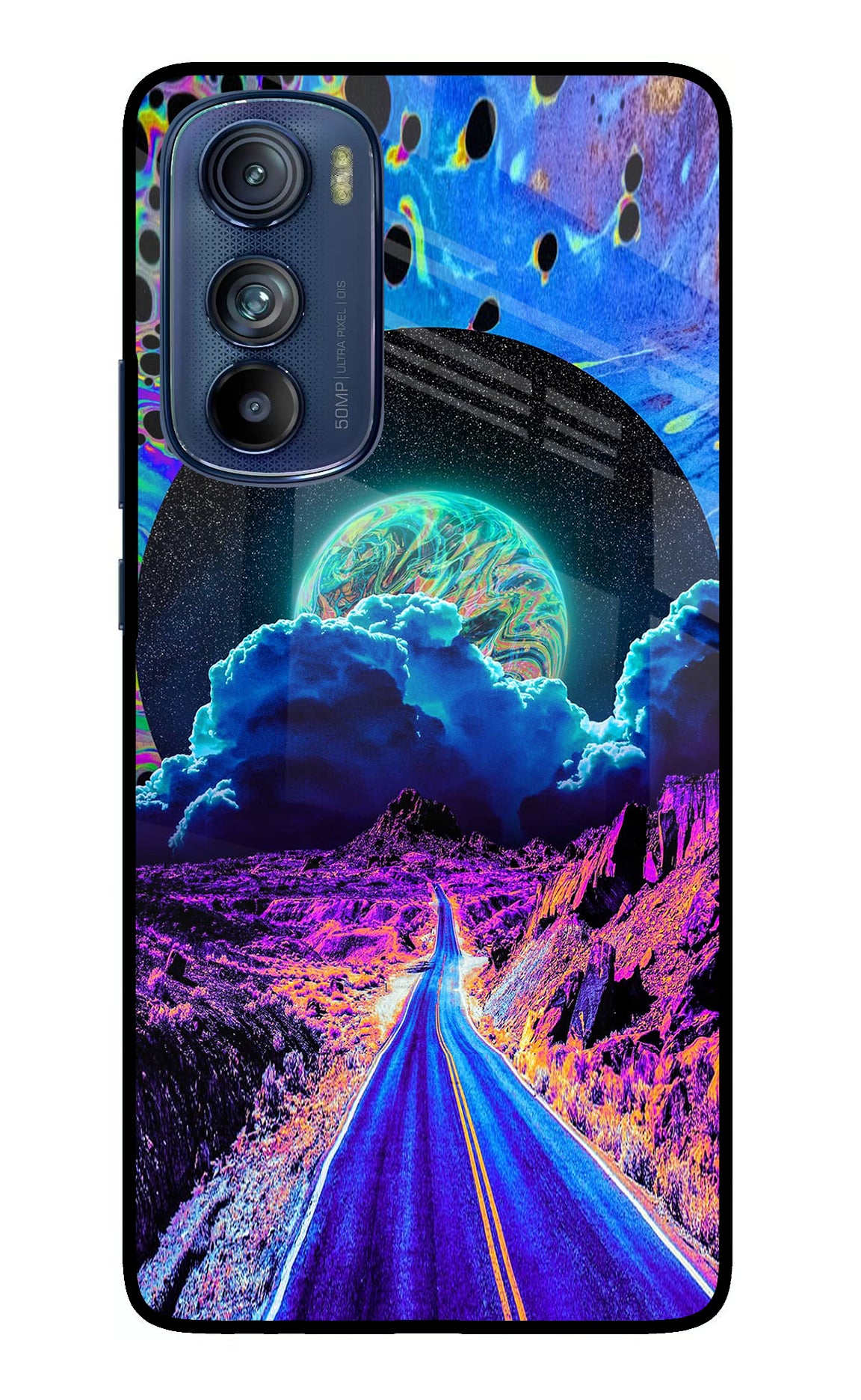 Psychedelic Painting Moto Edge 30 Glass Case