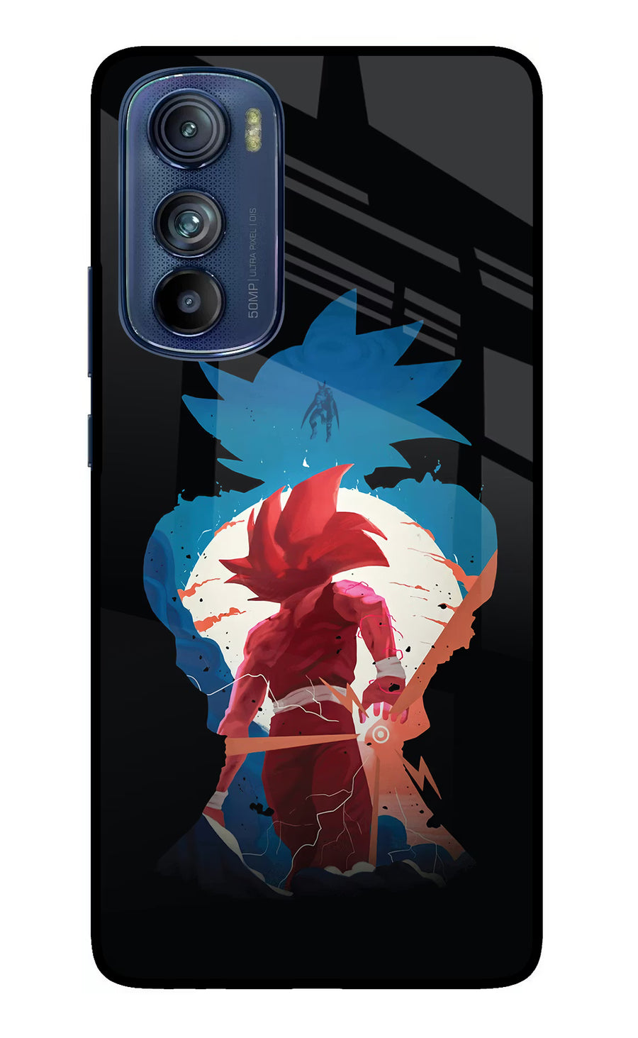 Goku Moto Edge 30 Back Cover, Glass case