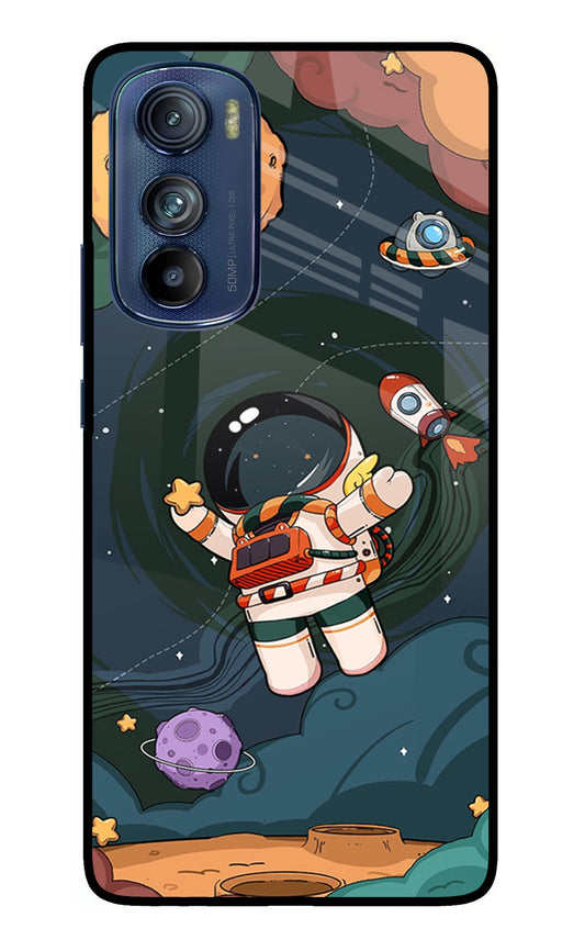 Cartoon Astronaut Moto Edge 30 Glass Case